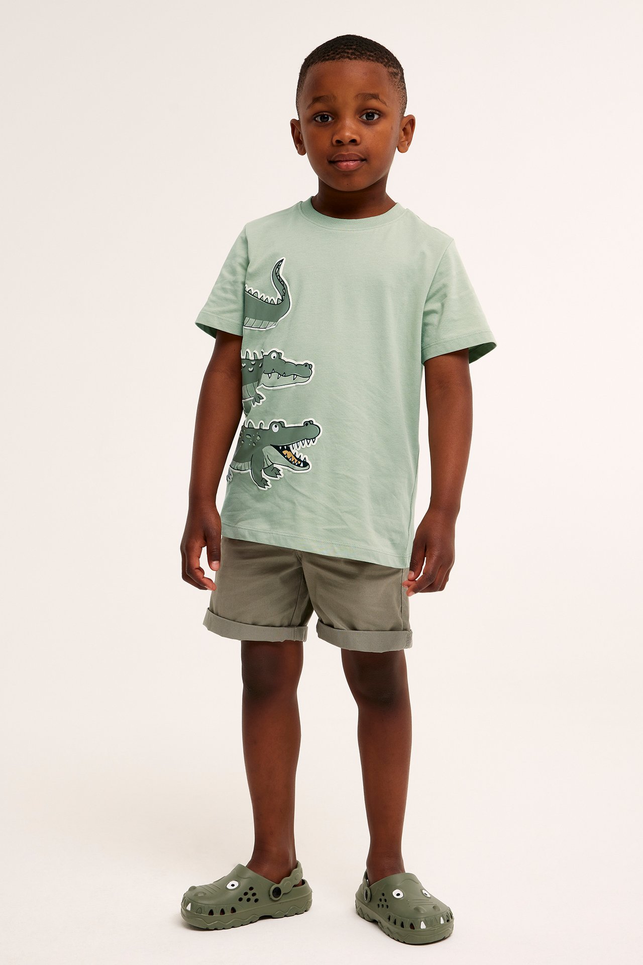 T-shirt med krokodiler - Grön - 2