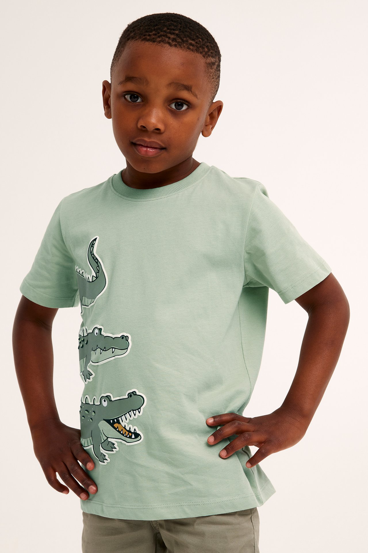 T-shirt w krokodyle - Zielony - 1