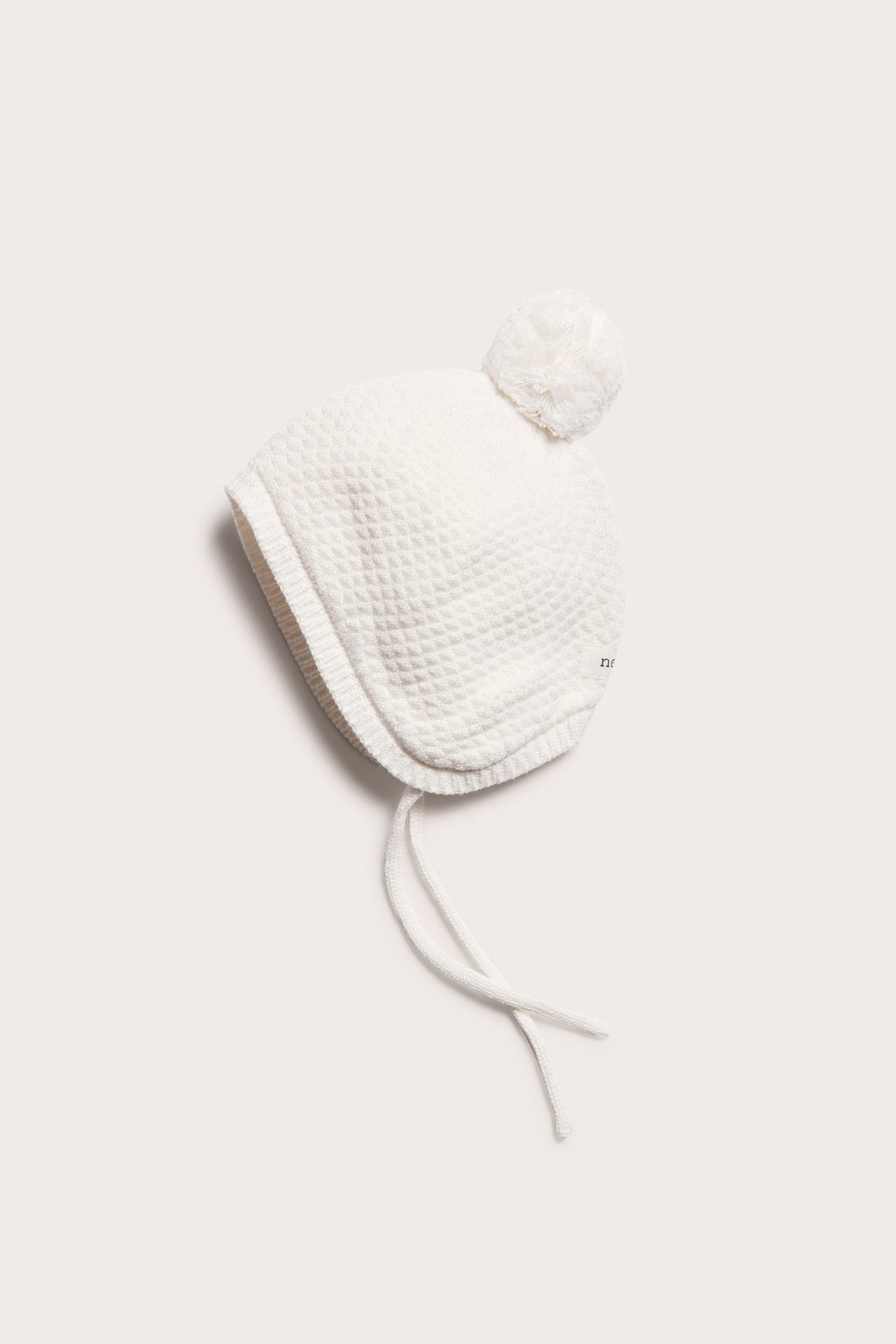 Czapka z dzianiny, z wiązaniem - Offwhite - 2