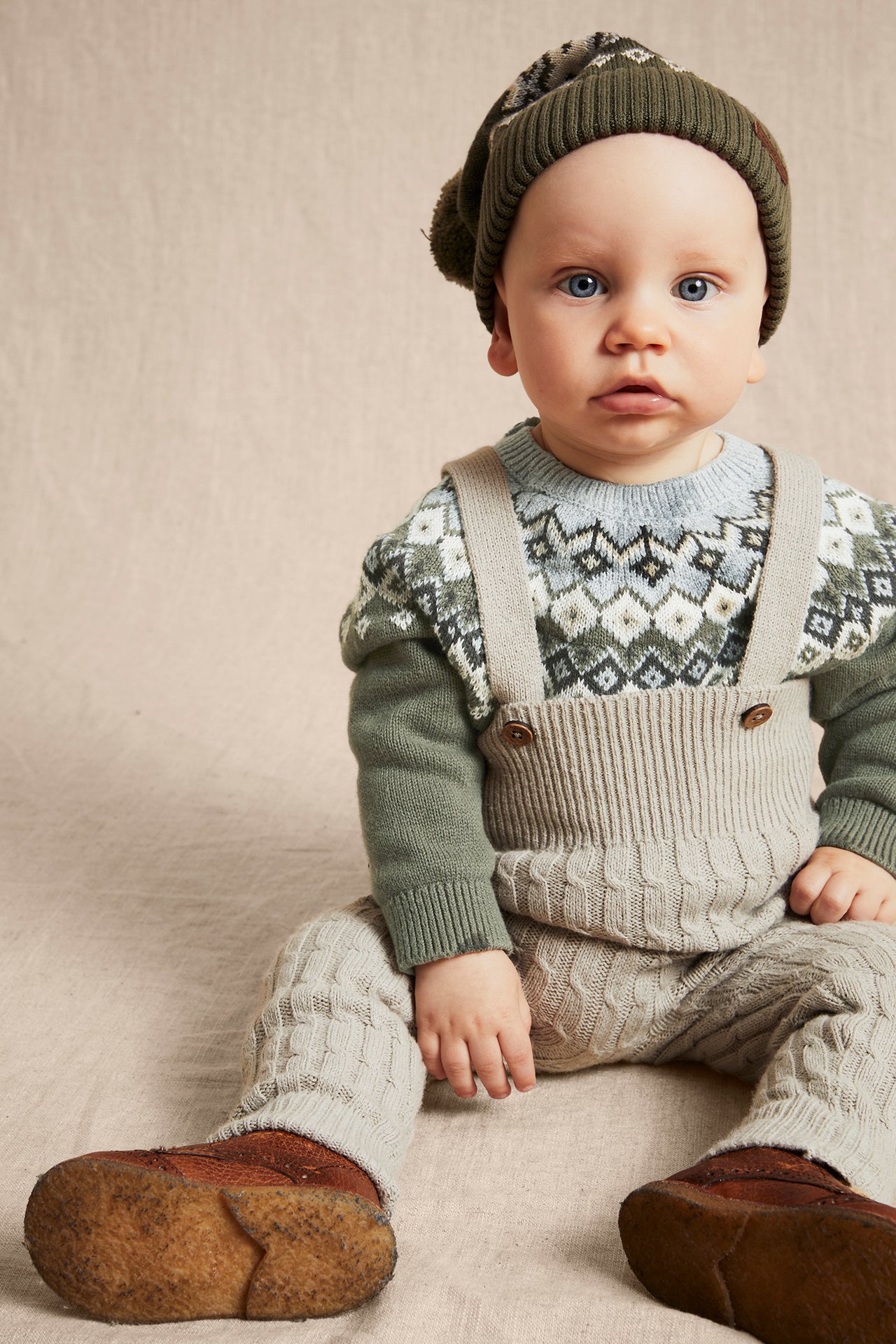 Bluza z dzianiny, dla niemowląt - Zielony khaki - 2