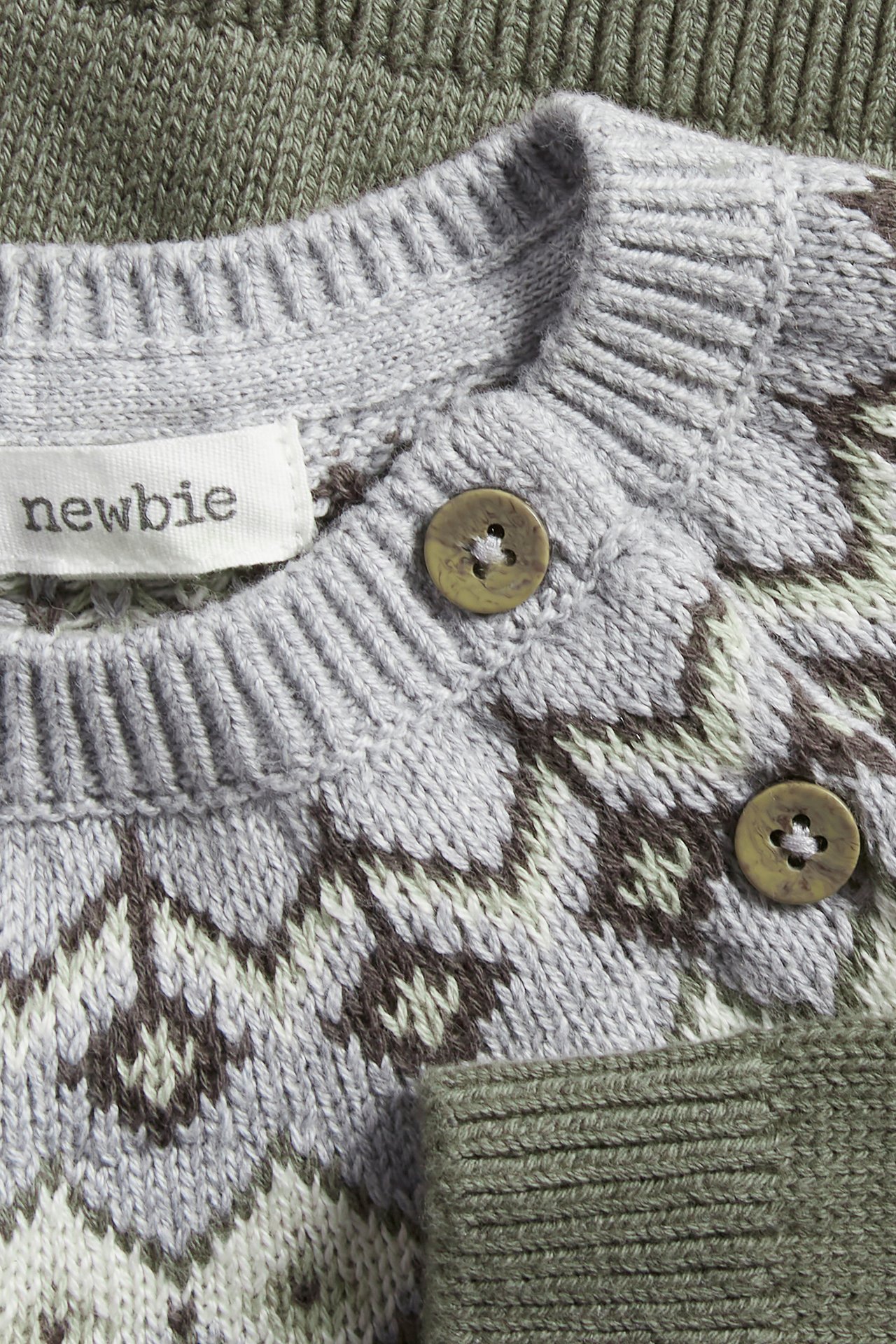 Bluza z dzianiny, dla niemowląt - Zielony khaki - 3