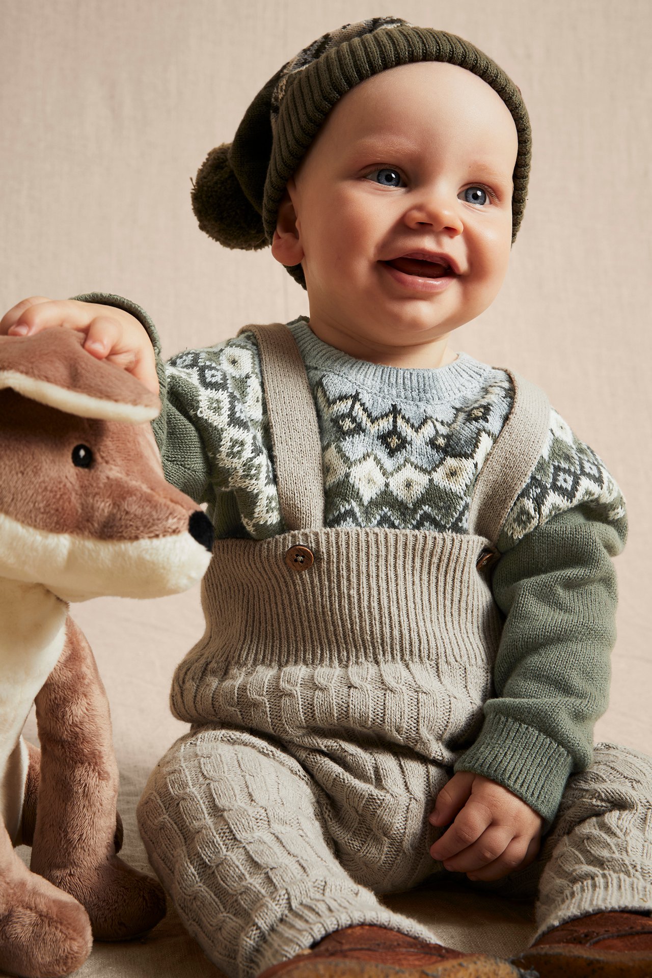 Bluza z dzianiny, dla niemowląt - Zielony khaki - 1