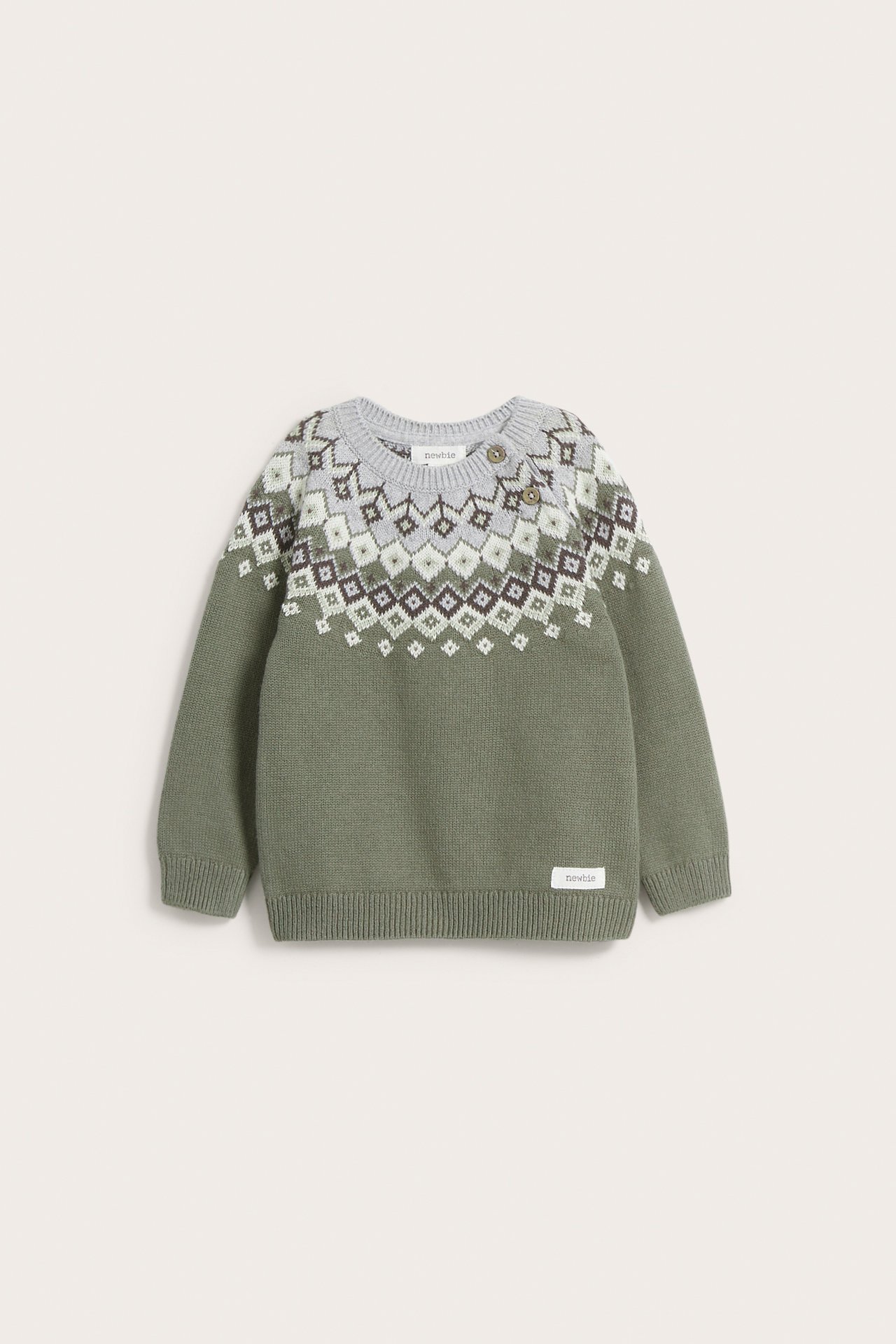 Bluza z dzianiny, dla niemowląt - Zielony khaki - 4