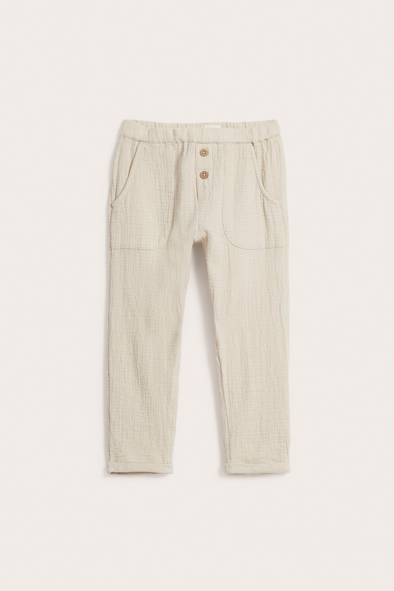 Musliinimateriaalia olevat housut - Beige - 2