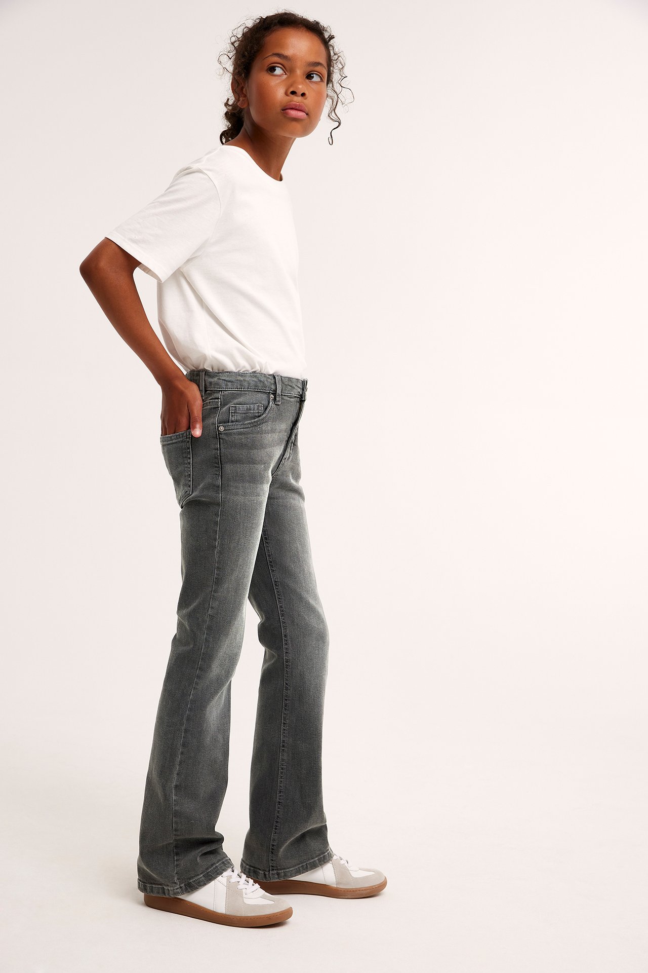 Bootcut jeans mid waist - Silvergrå - 3