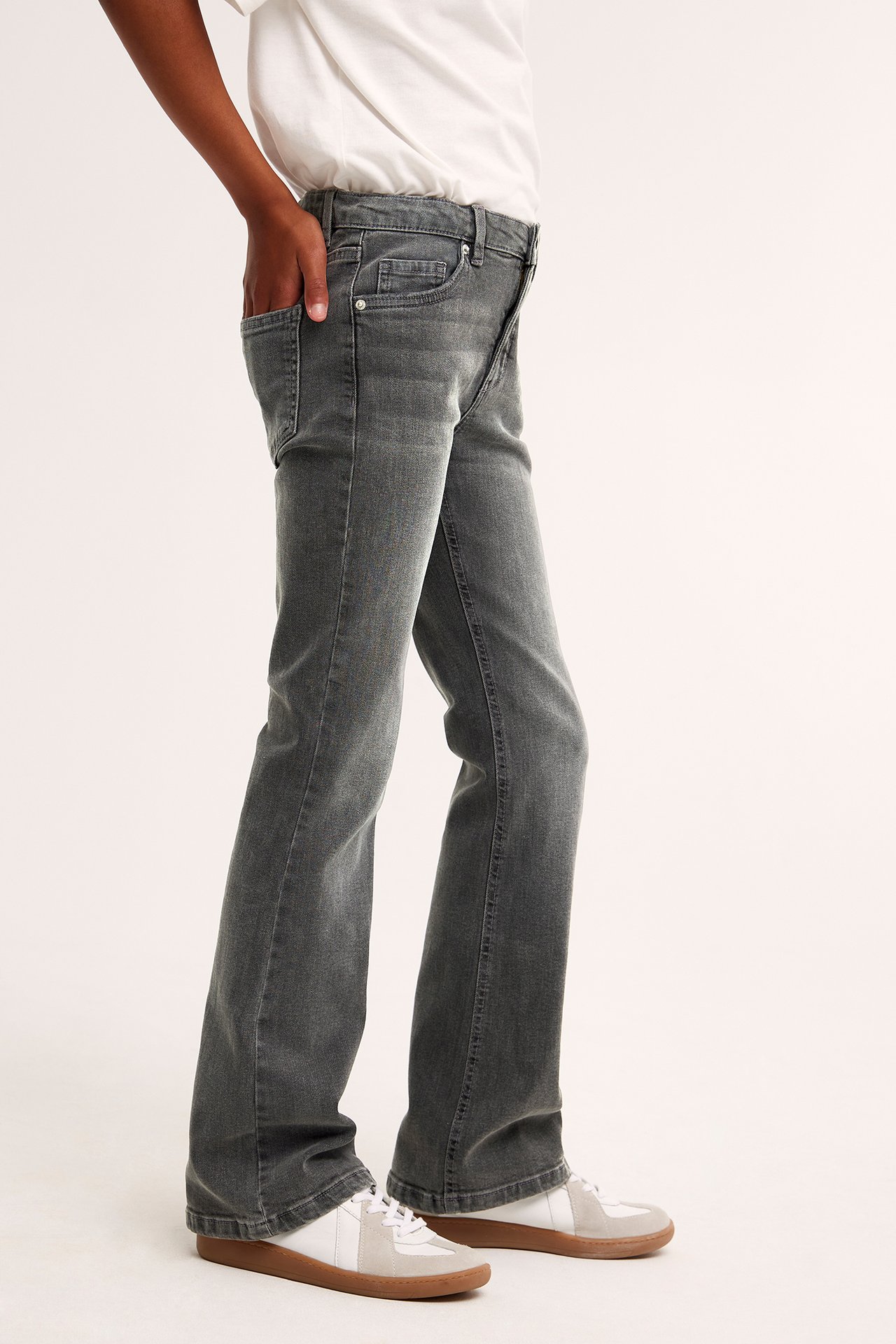 Bootcut jeans mid waist - Sølvgrå - 4
