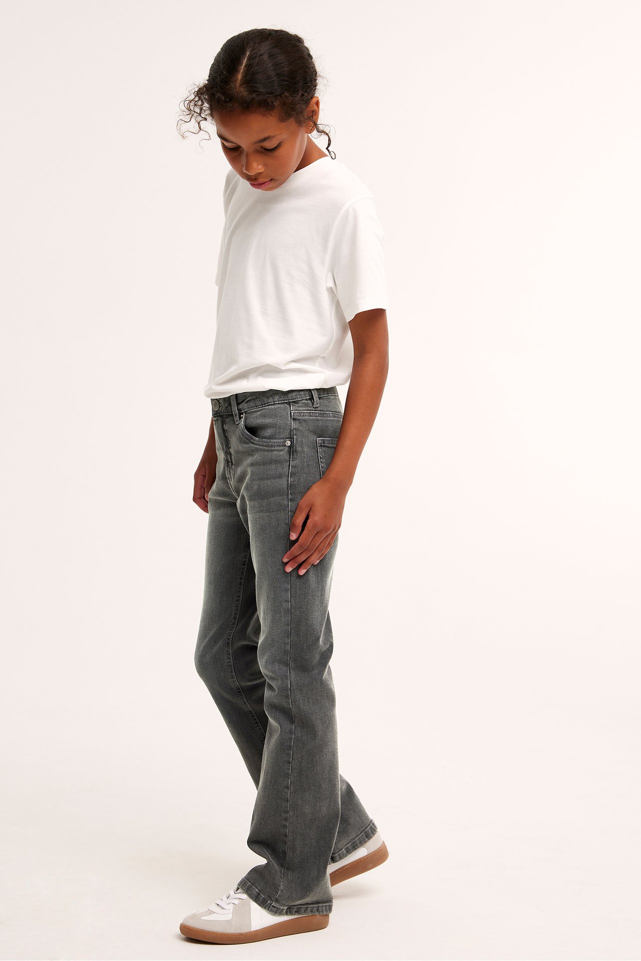 Bootcut jeans mid waist - Silvergrå - 1