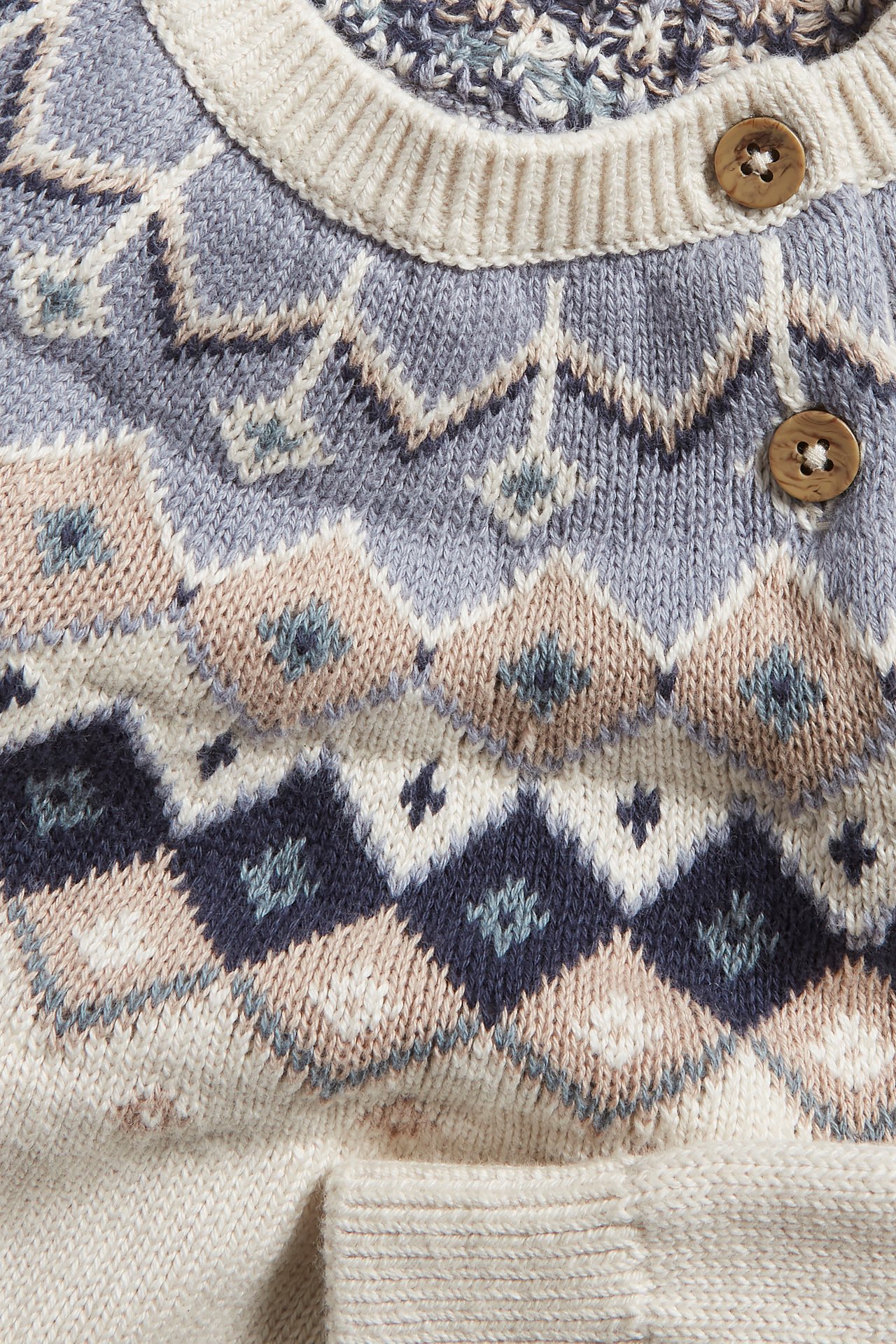 Dzianinowy sweter - Melanżowy beż - 1