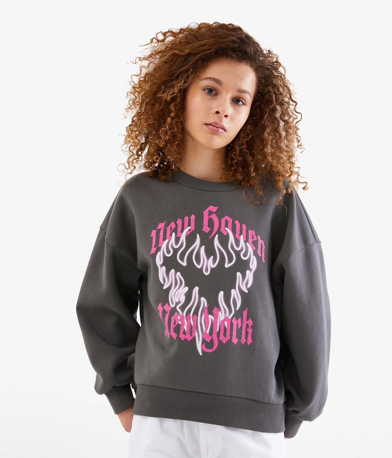 Sweatshirt med tryck - Musta - 3