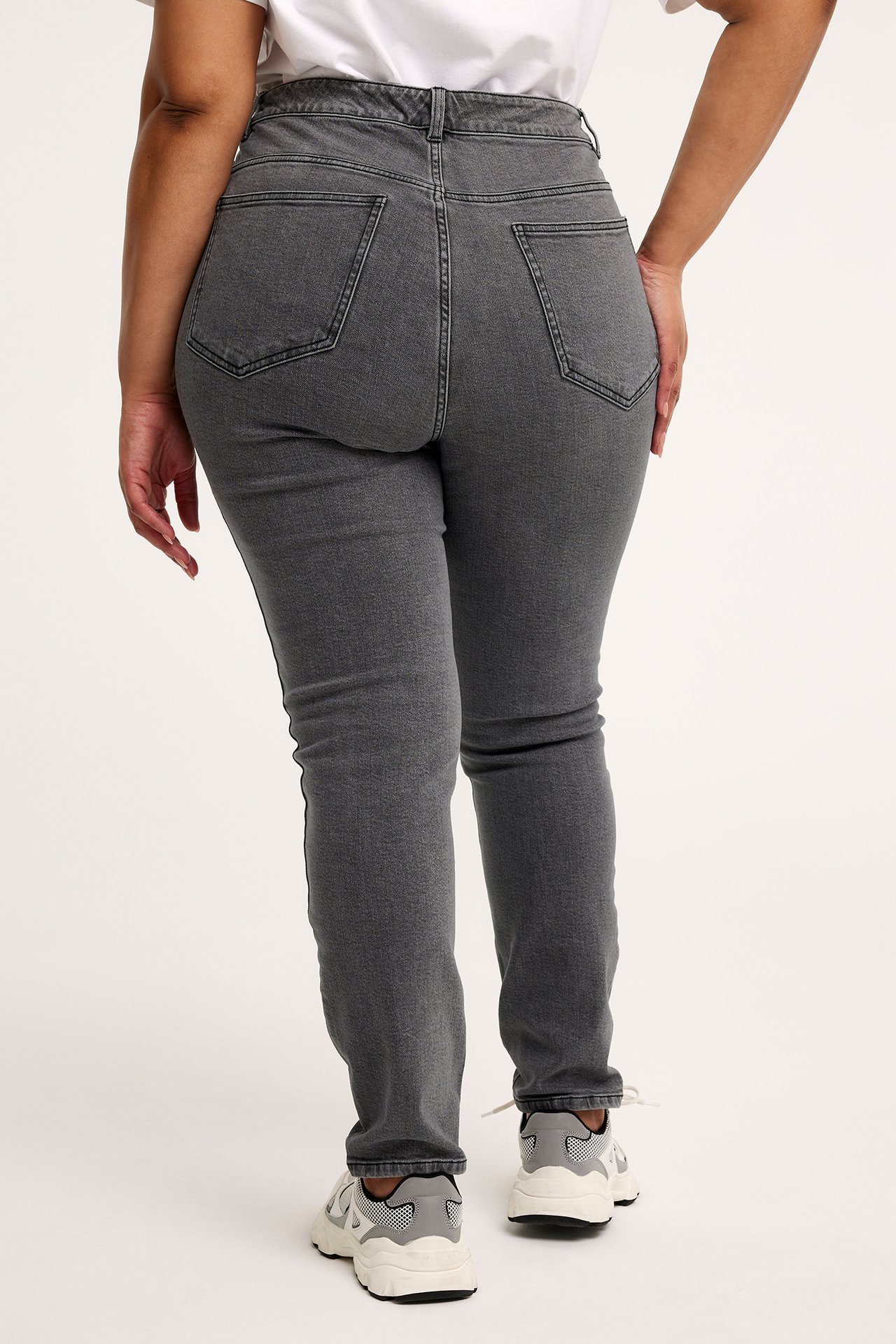 Slim jeans high waist - Sølvgrå - 4