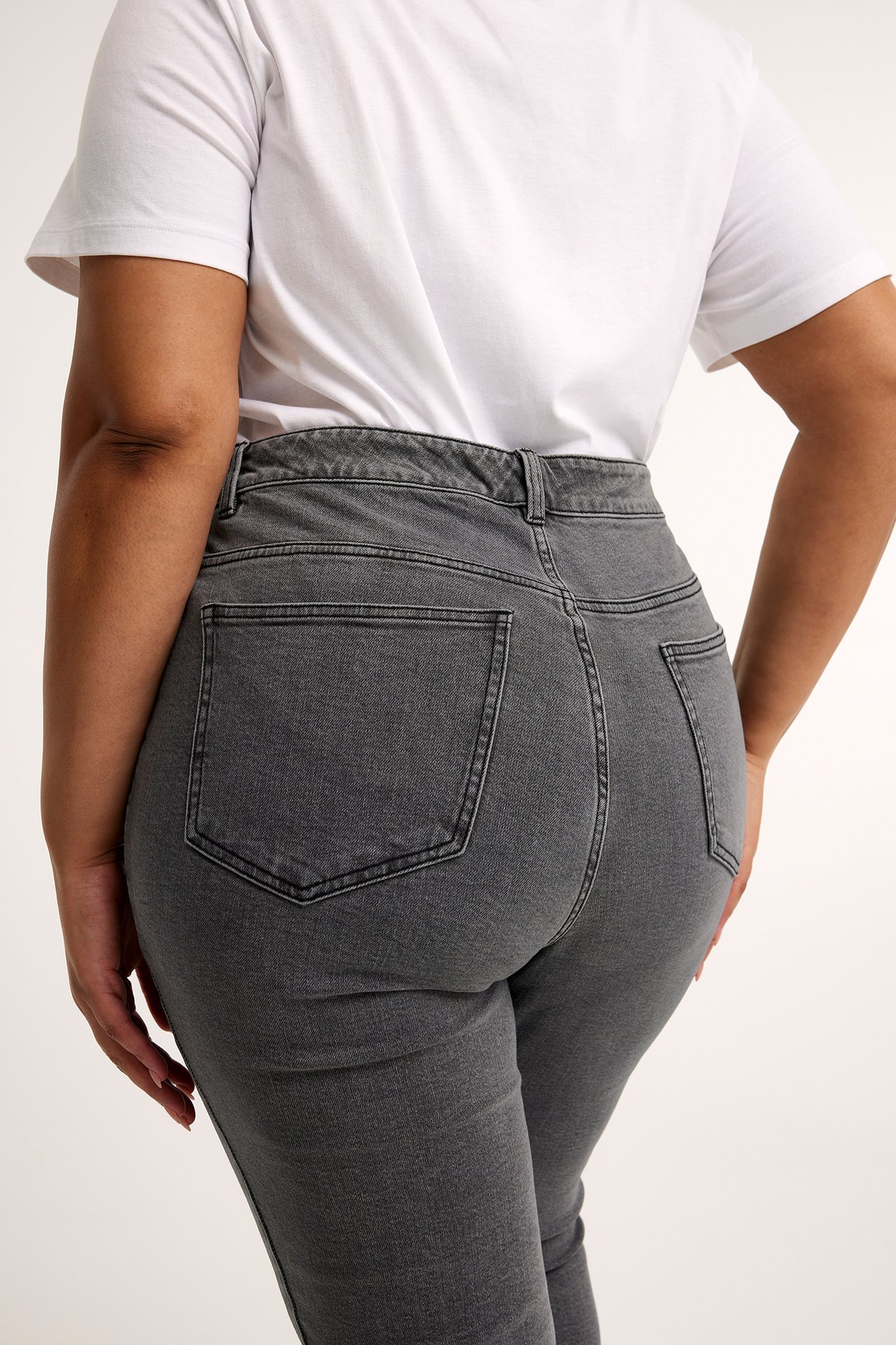 Slim jeans high waist - Silvergrå - 3