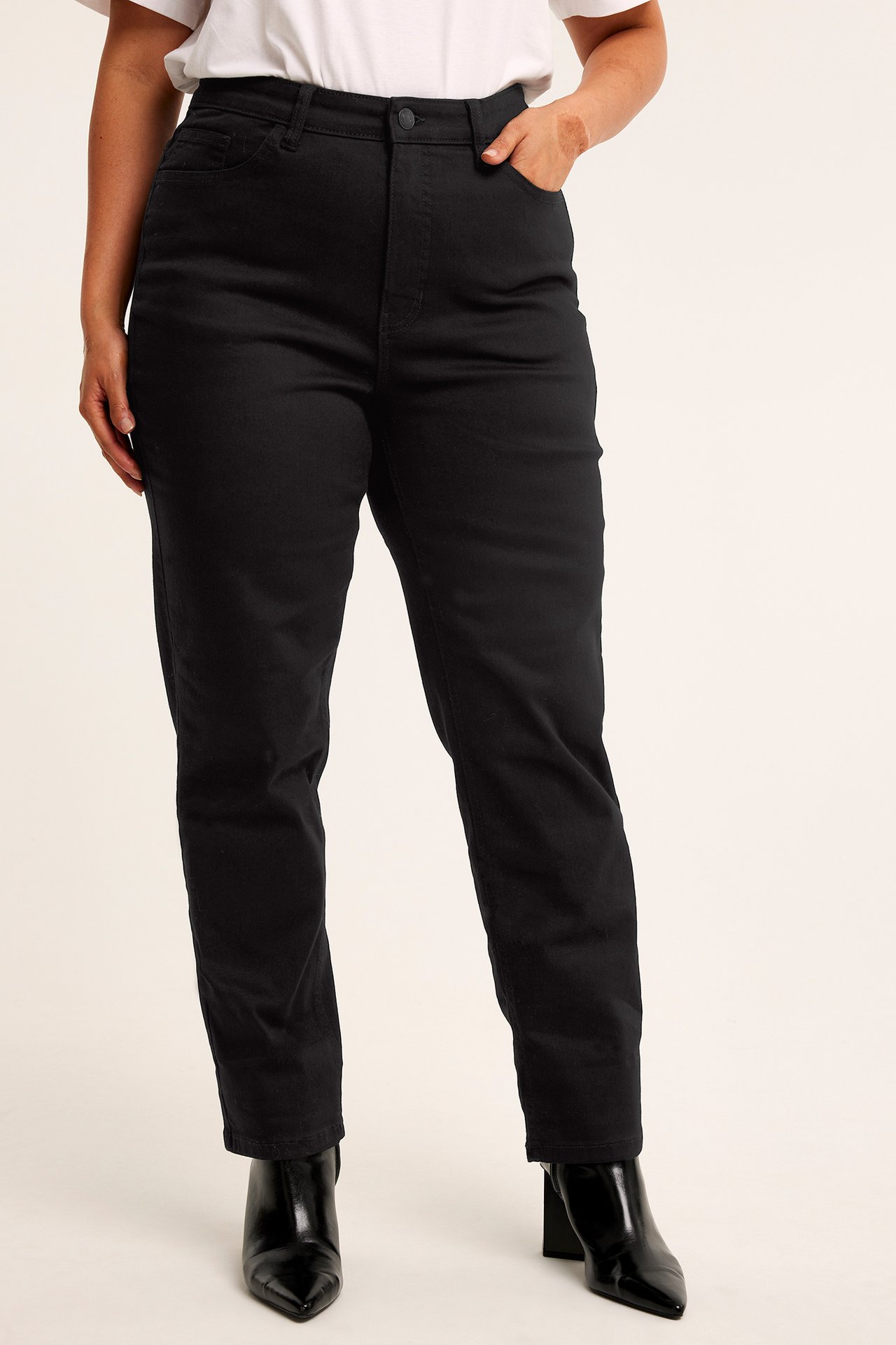 Cropped twill jeans - Svart - 173cm / Storlek: 50 - 2