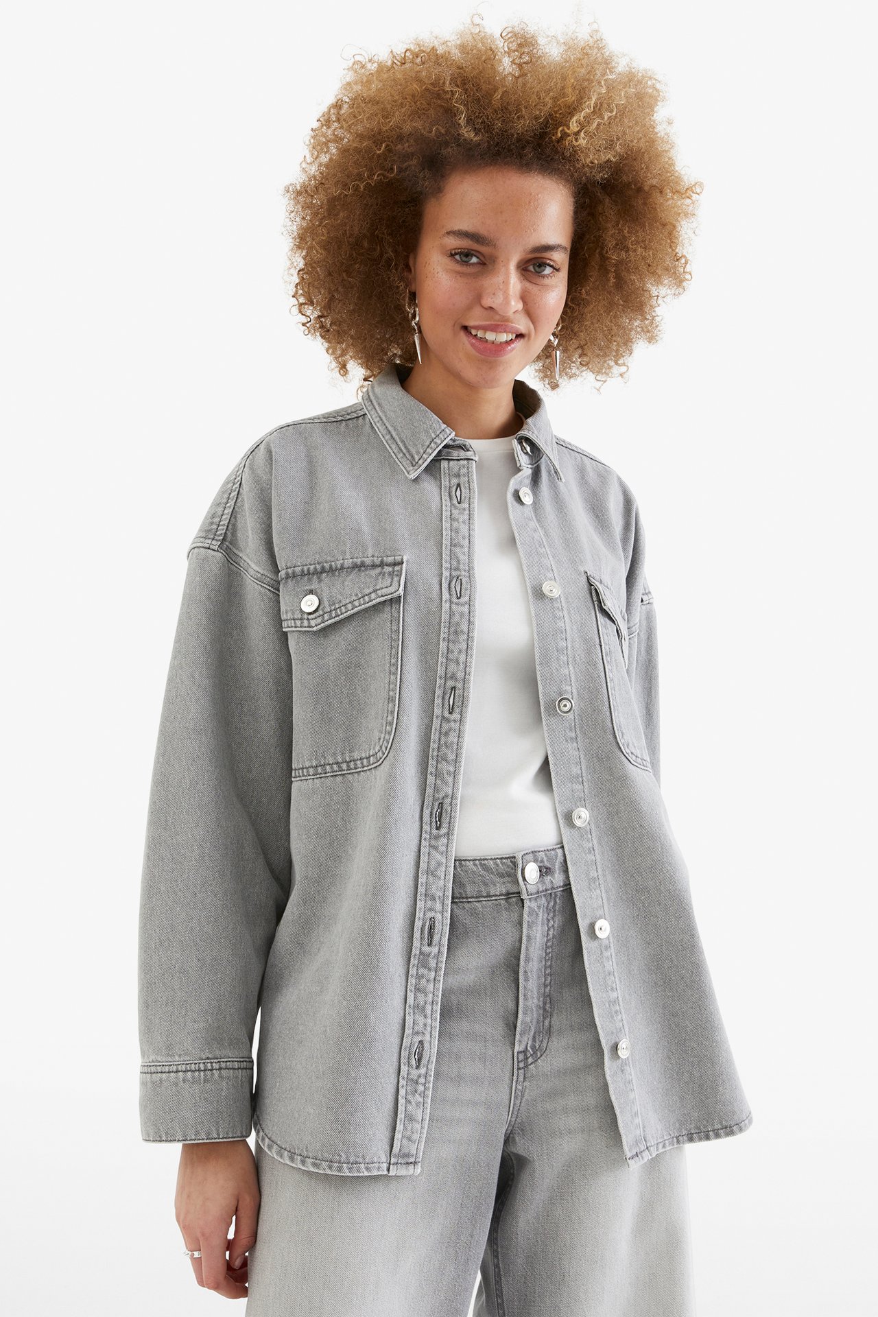 Jeansskjorta Silvergrå - null - 2