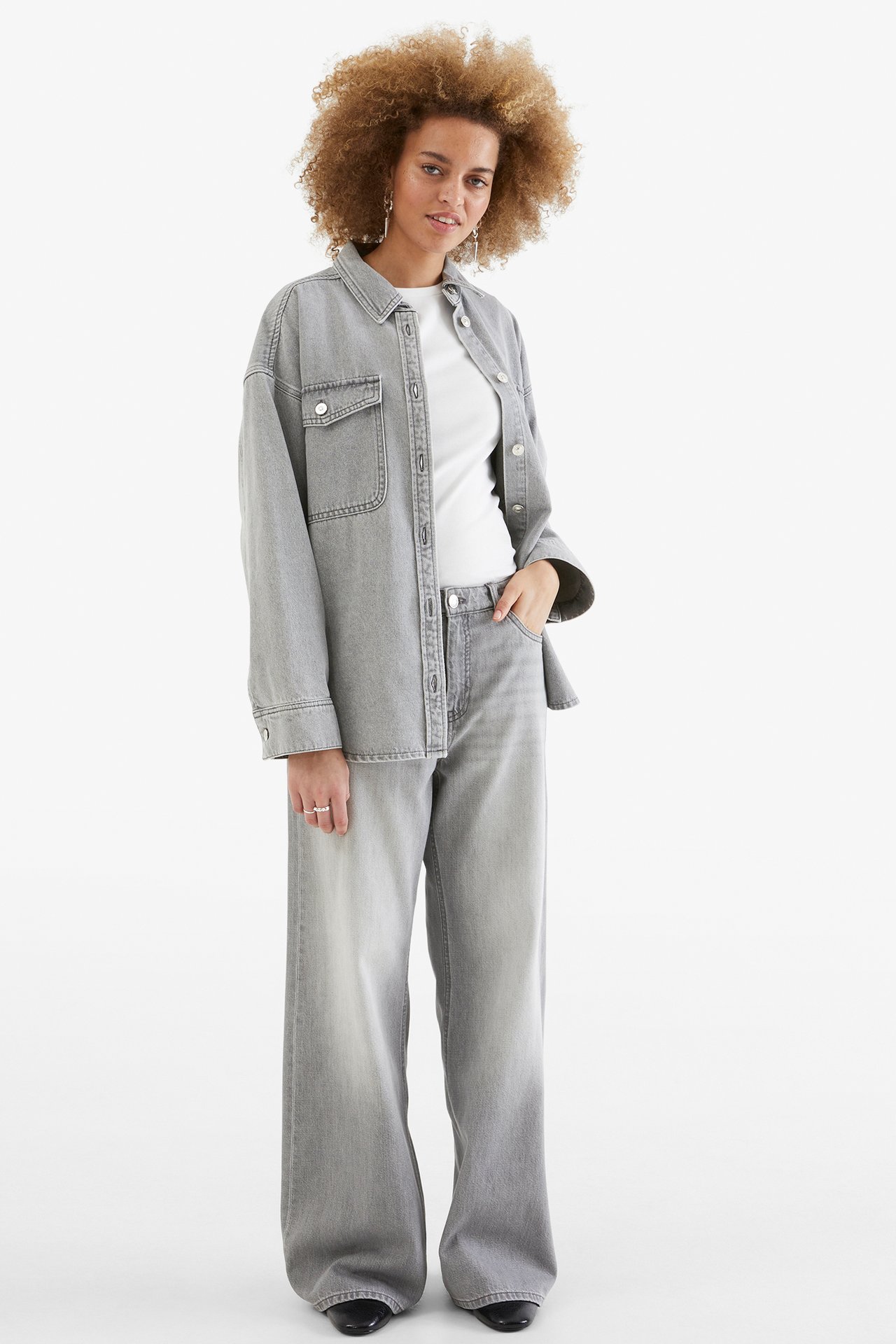 Jeansskjorta Silvergrå - null - 3