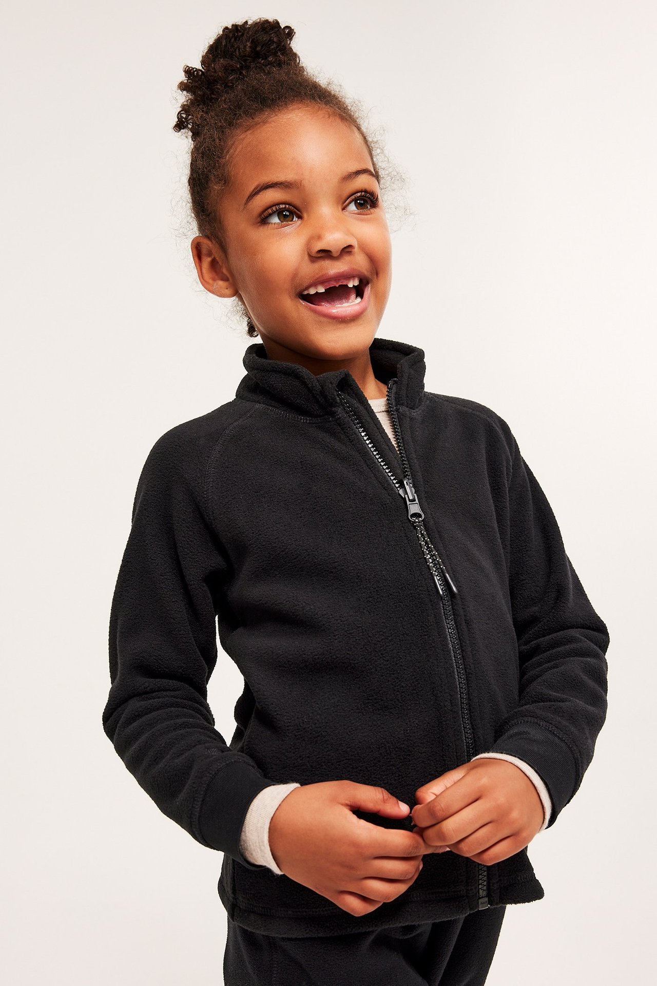 Kaxs-malliston fleecetakki, jossa zip-in/zip-off - Musta - 7