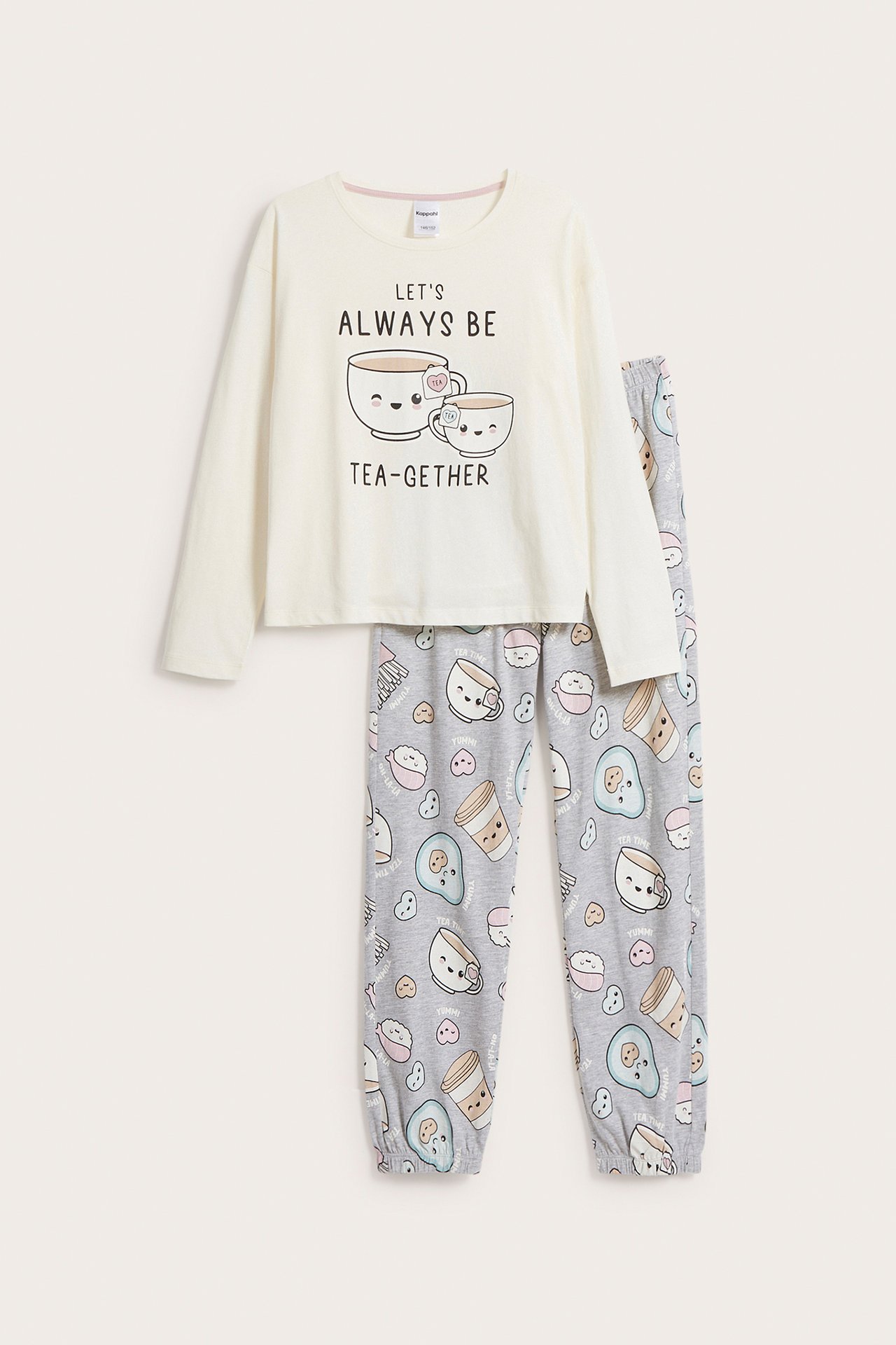 Långärmad pyjamas - Offwhite - 2