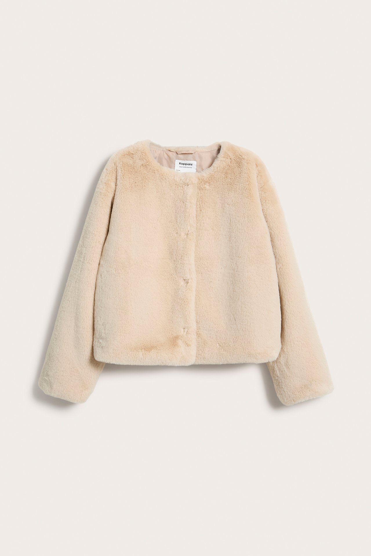 Pehmeää tekoturkistakki - Beige - 6