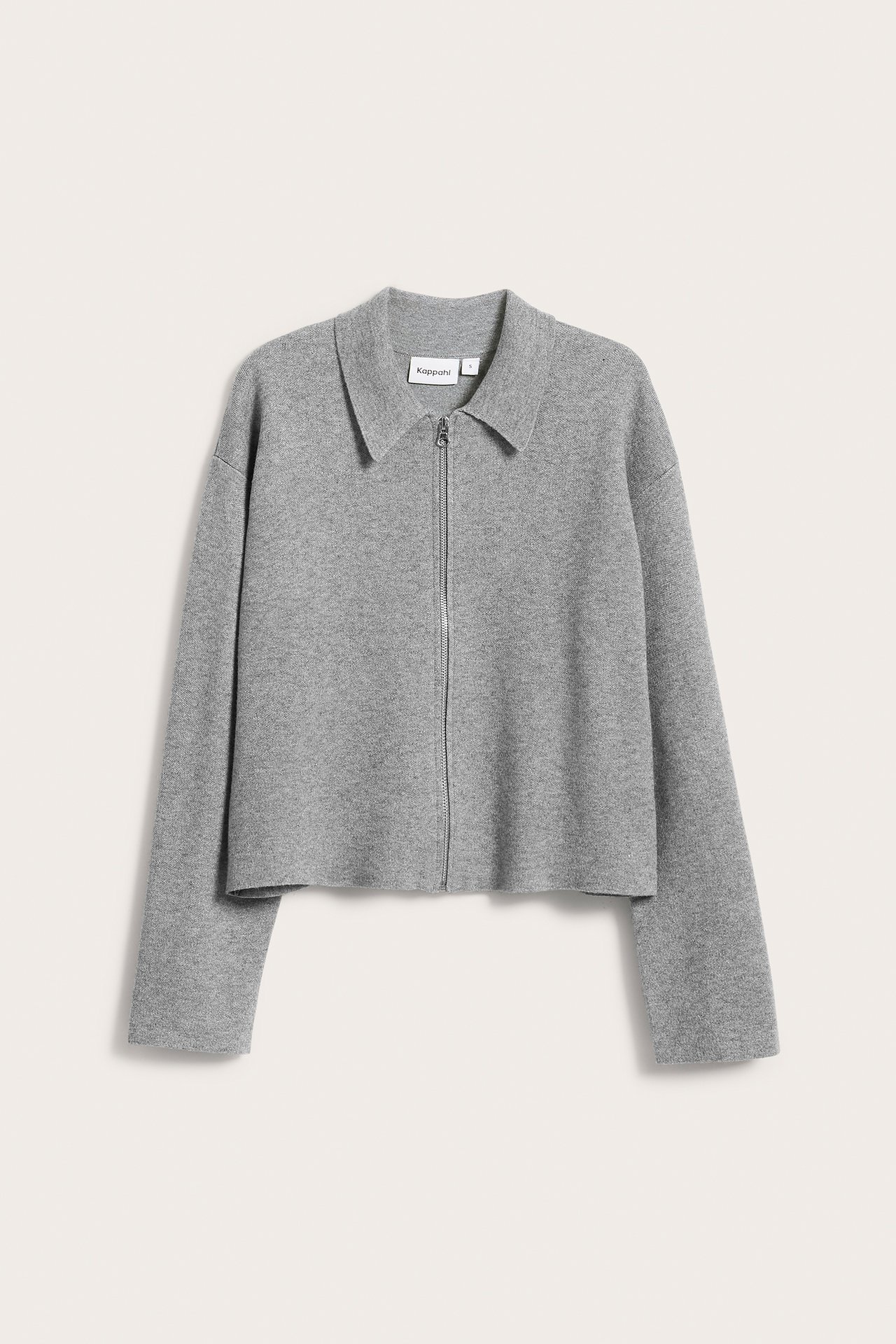 Cardigan med glidelås - Lysegrå - 6