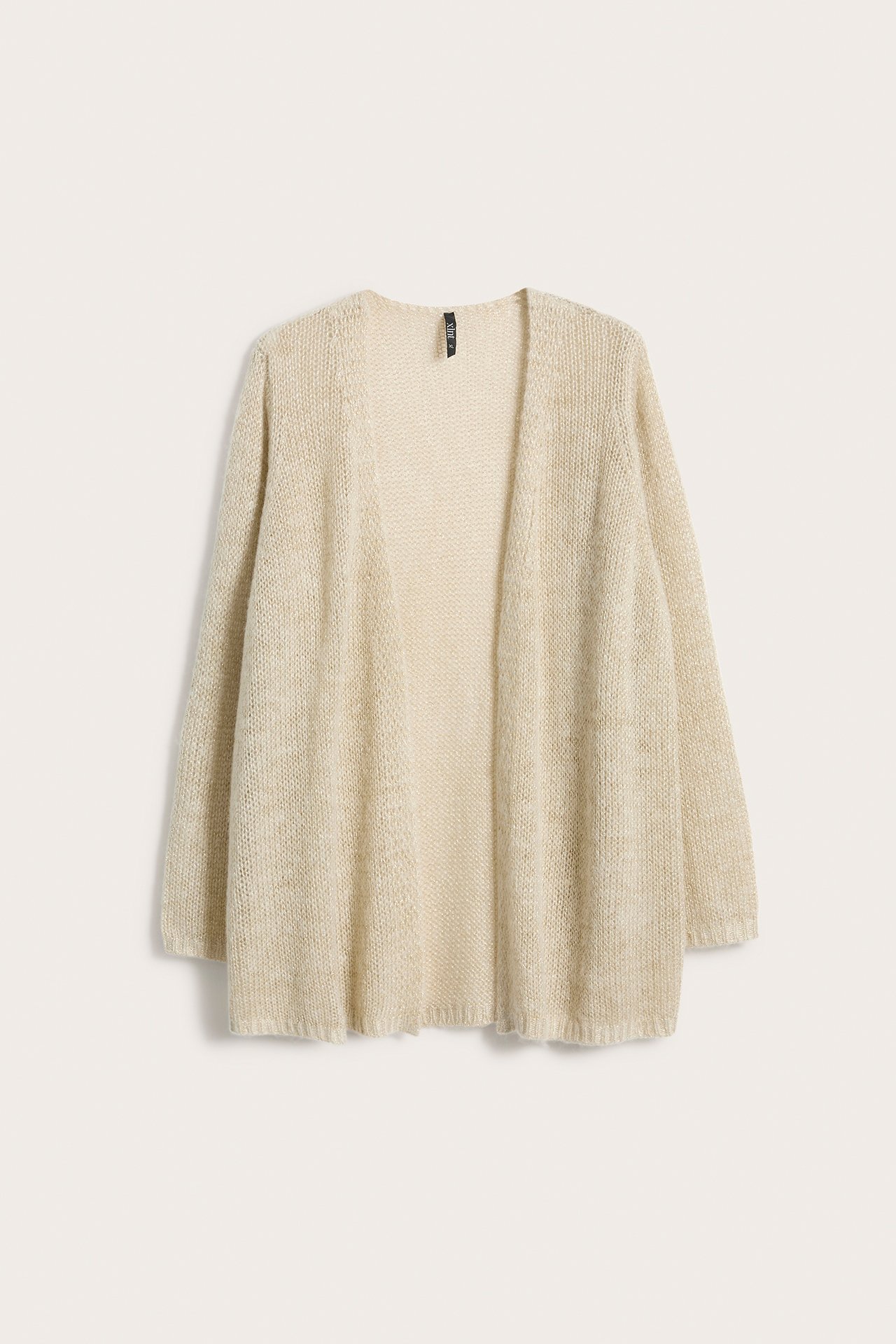 Pitkä neuletakki - Beige - 5