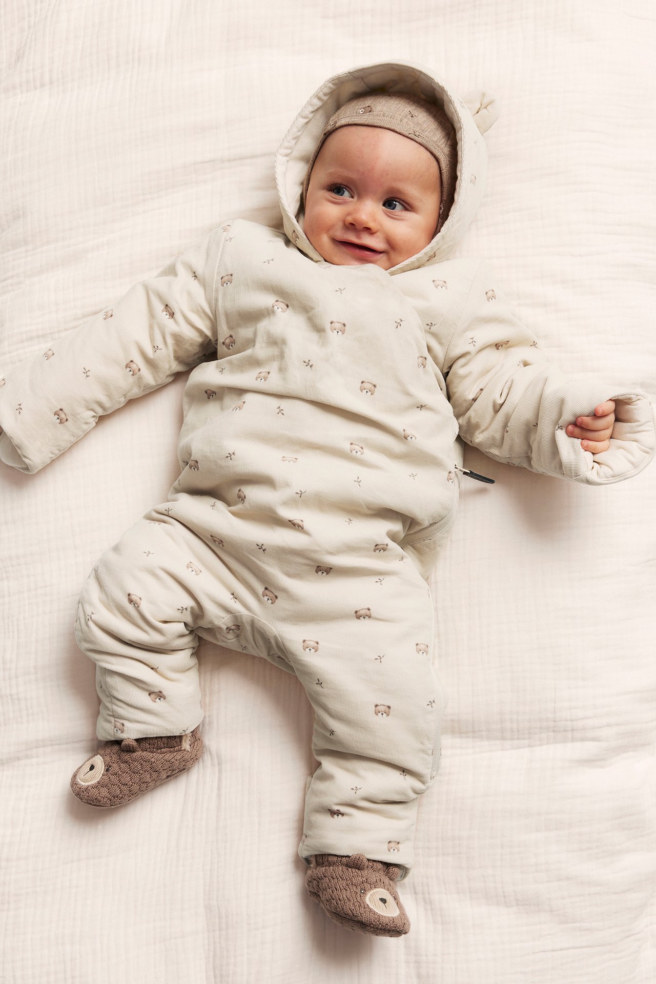 Kuviollinen haalariasu - Beige - 2
