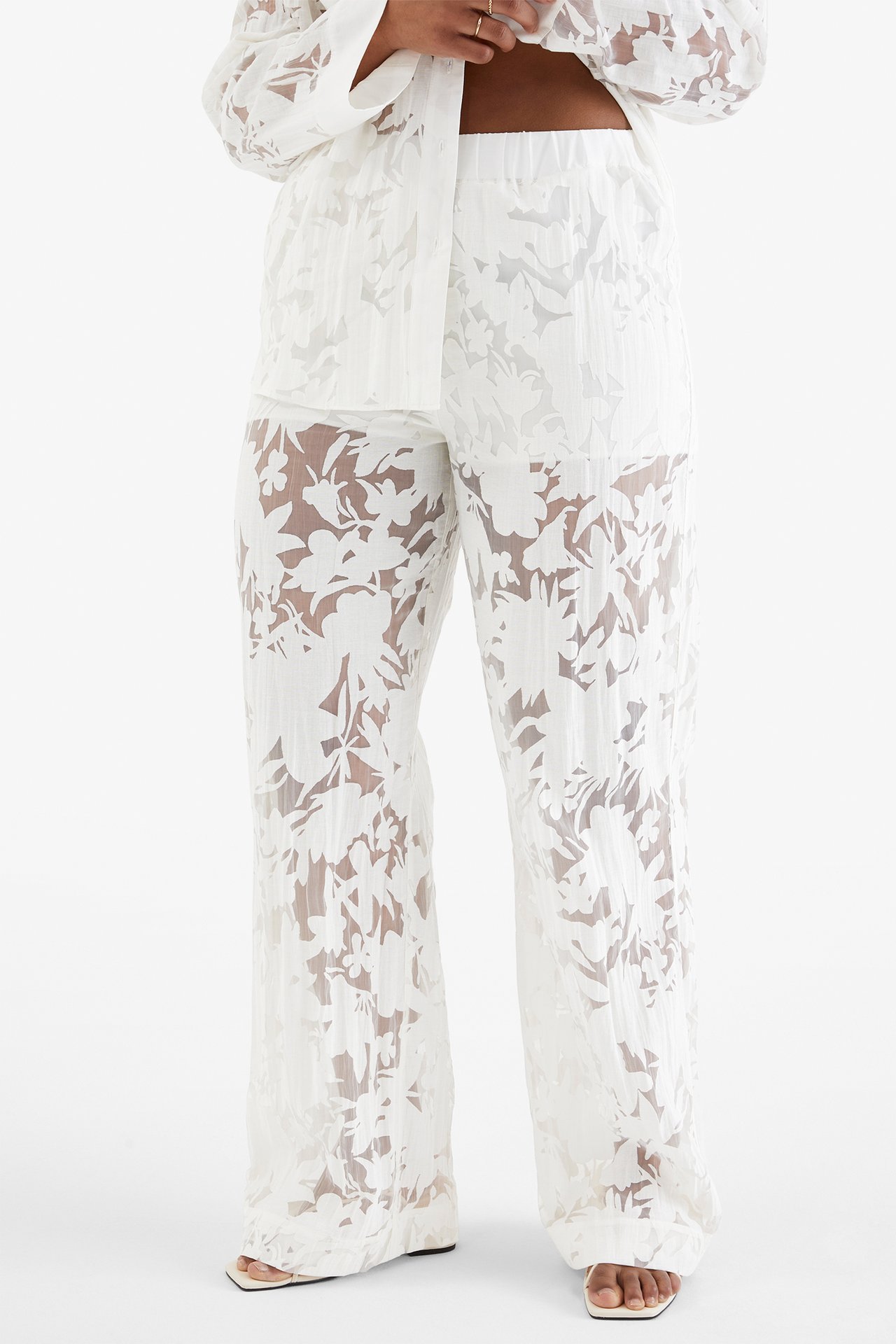 Spodnie we wzory - Offwhite - 168cm / Storlek: M - 2