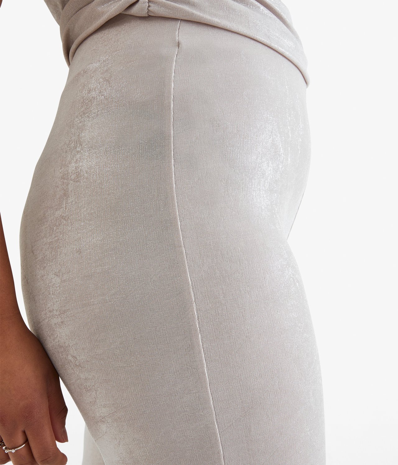 Szerokie spodnie - Srebrny - 3