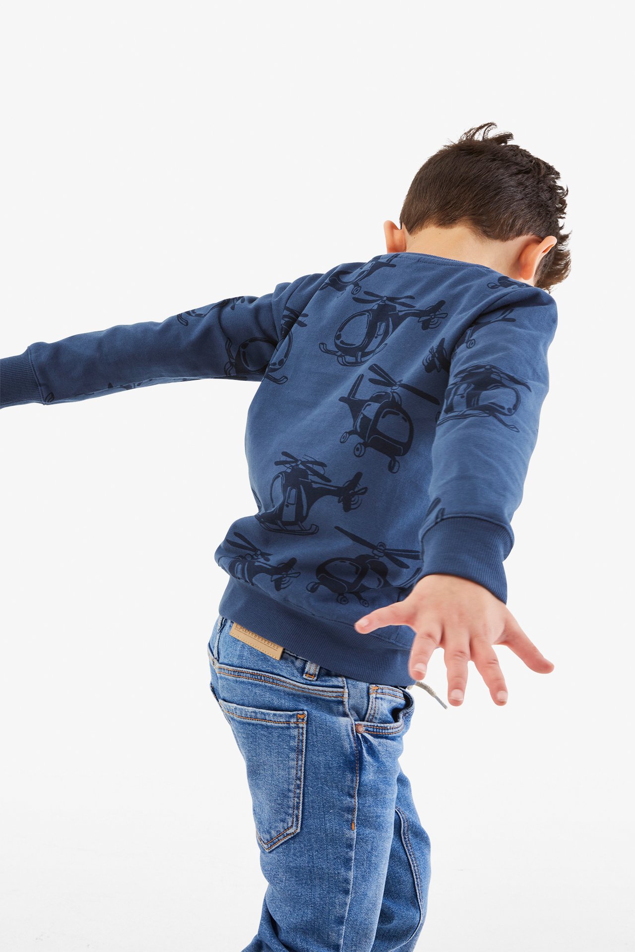 Mönstrad sweatshirt - Blå - 3