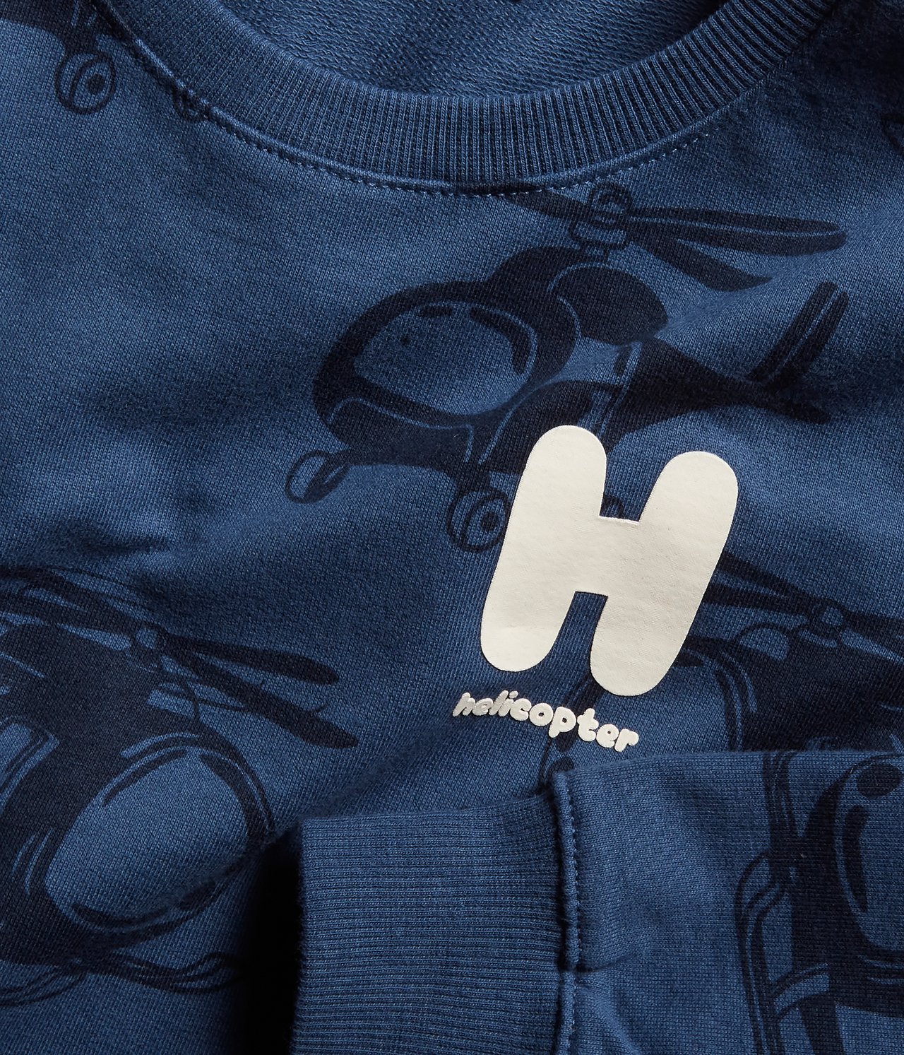 Mönstrad sweatshirt - Blå - 4