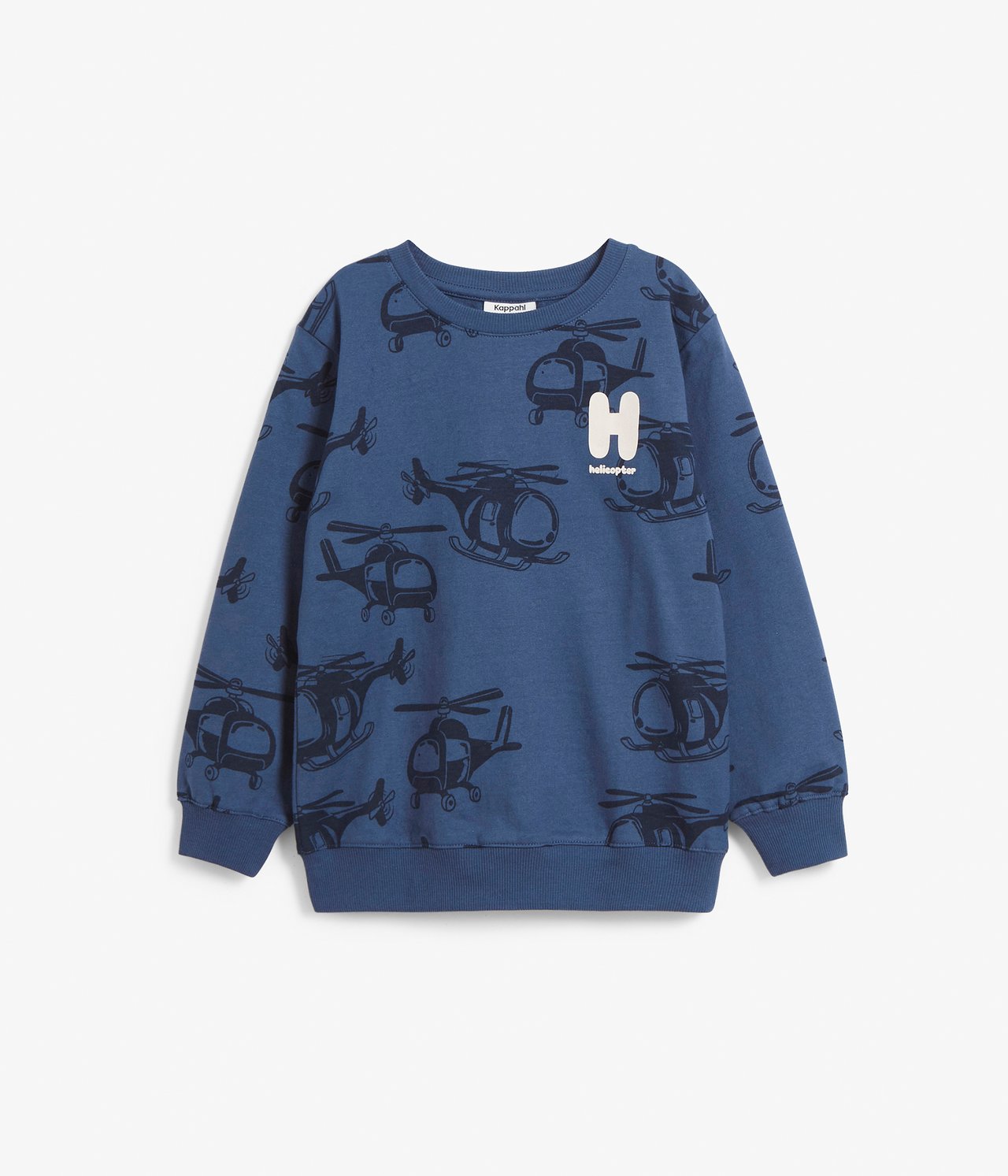 Mönstrad sweatshirt - Blå - 5