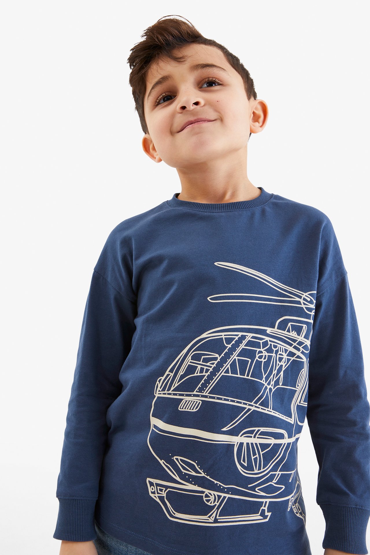T-shirt z długimi rękawami - Niebieski - 1