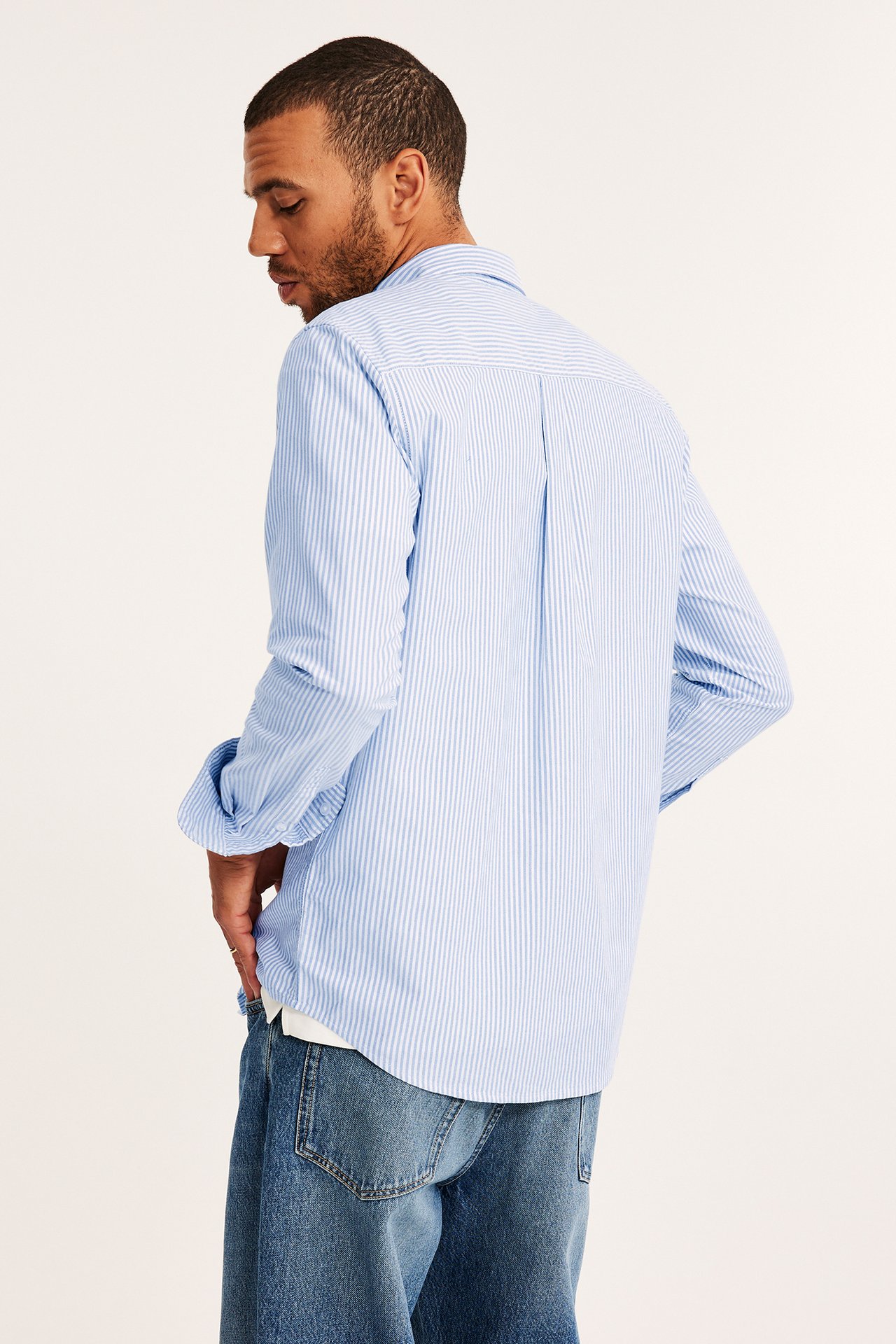 Koszula oxford w paski, regular fit - Niebieski - 8