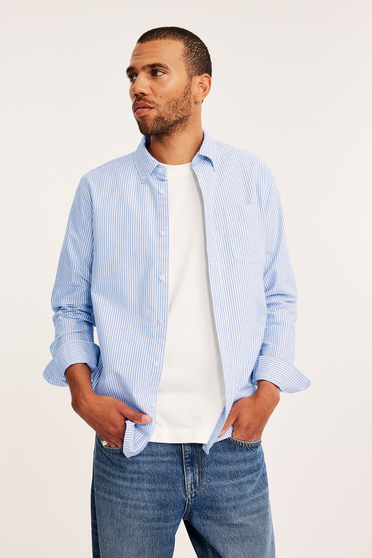 Koszula oxford w paski, regular fit - Niebieski - 6