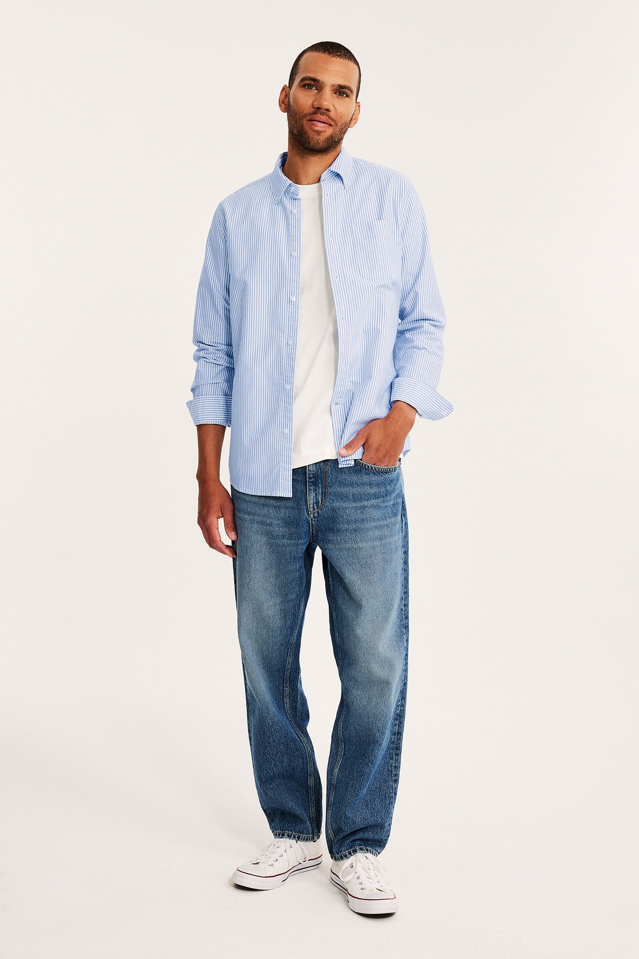 Koszula oxford w paski, regular fit - Niebieski - 4