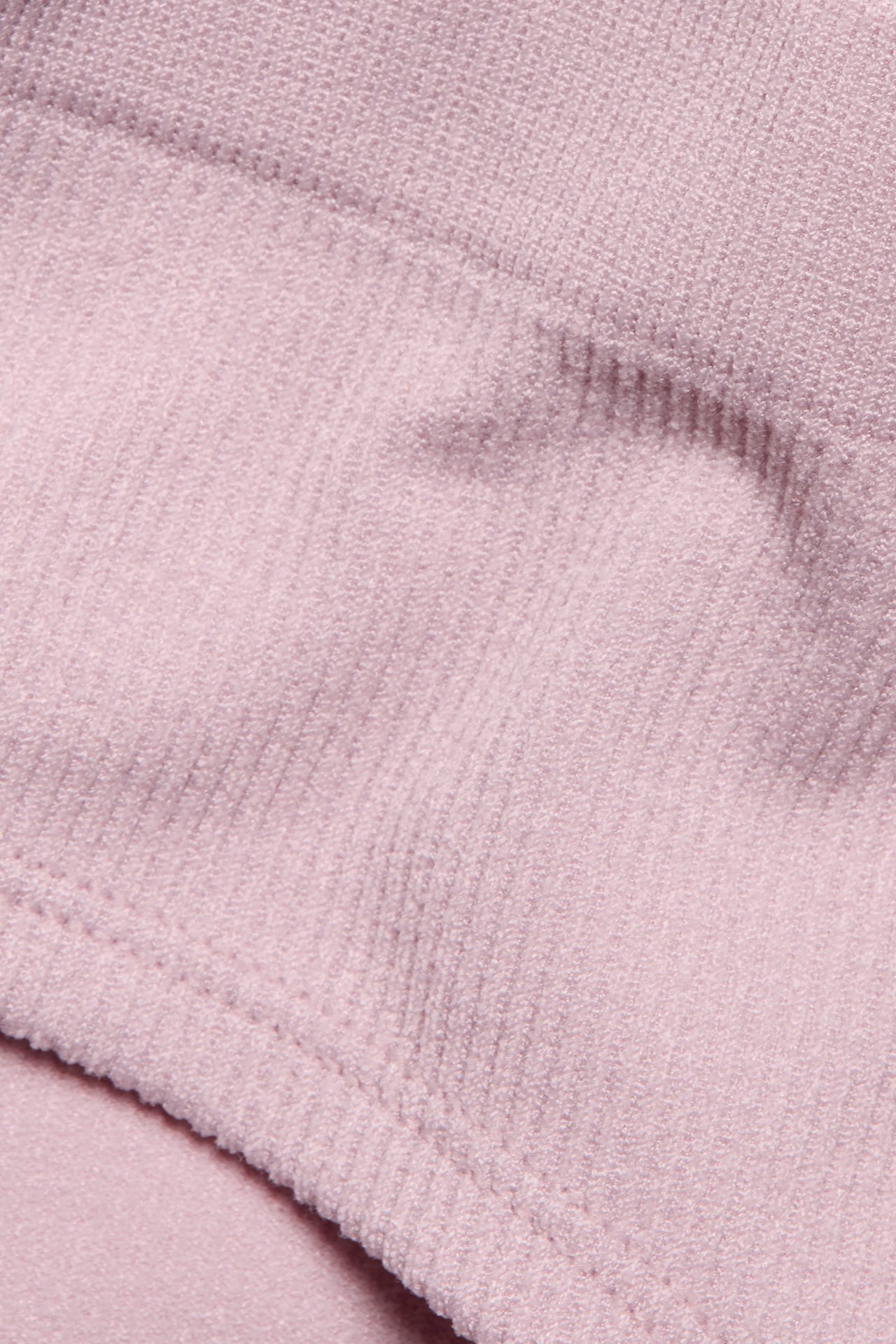 Sømløse ribbestrikkede hipstertruser - Rosa - 1