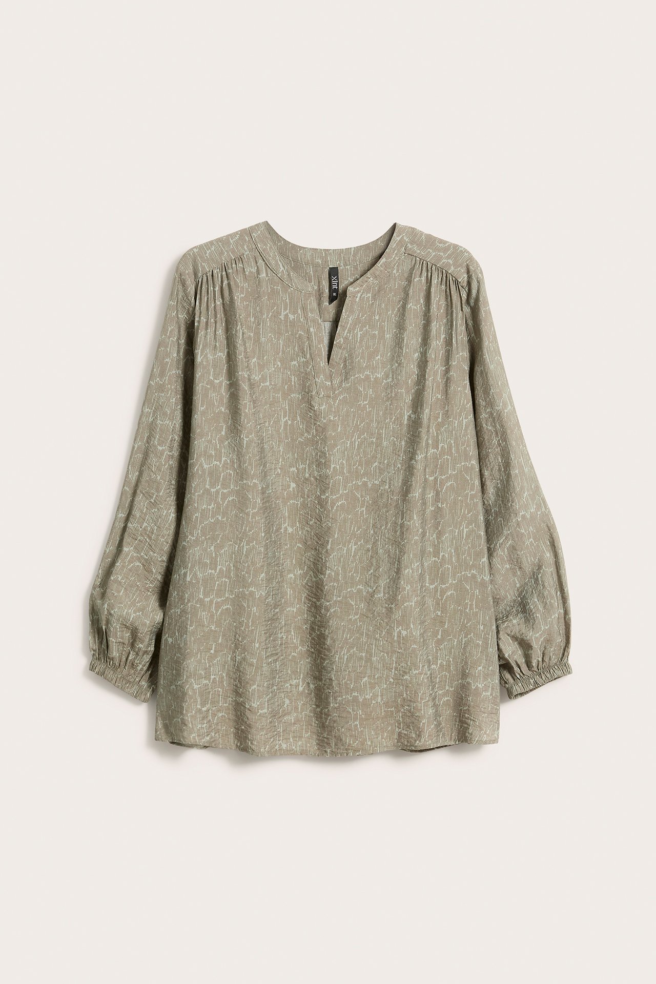 Mønstret bluse - Grønn - 6