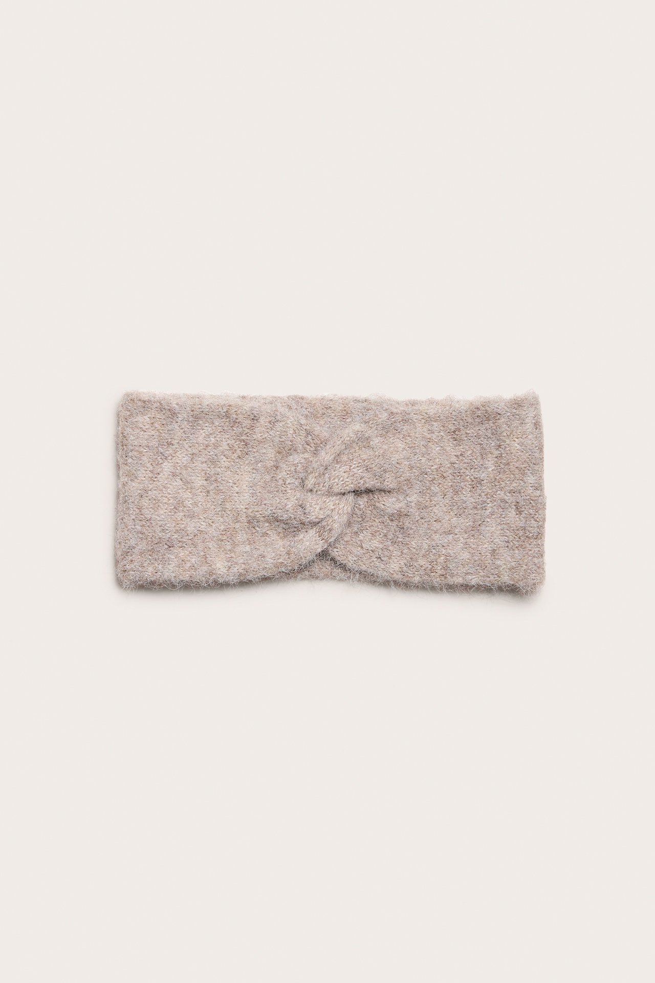 Neulottu otsapanta. - Meleerattu beige - 1