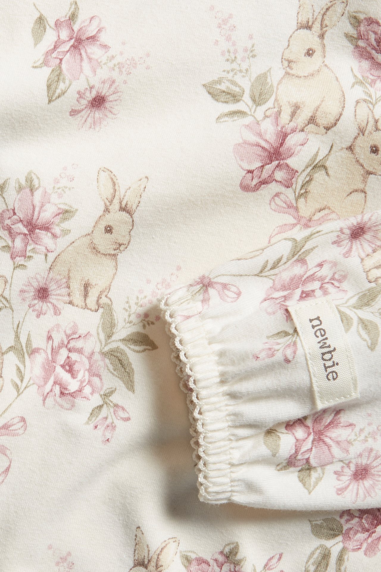 Blommig långärmad topp - Offwhite - 1