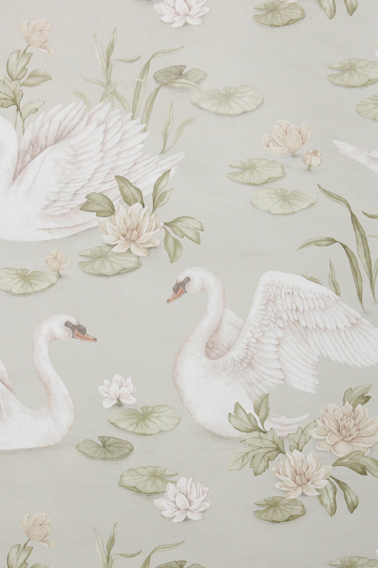 Tapet Lily Swan - Lysegrønn - 1