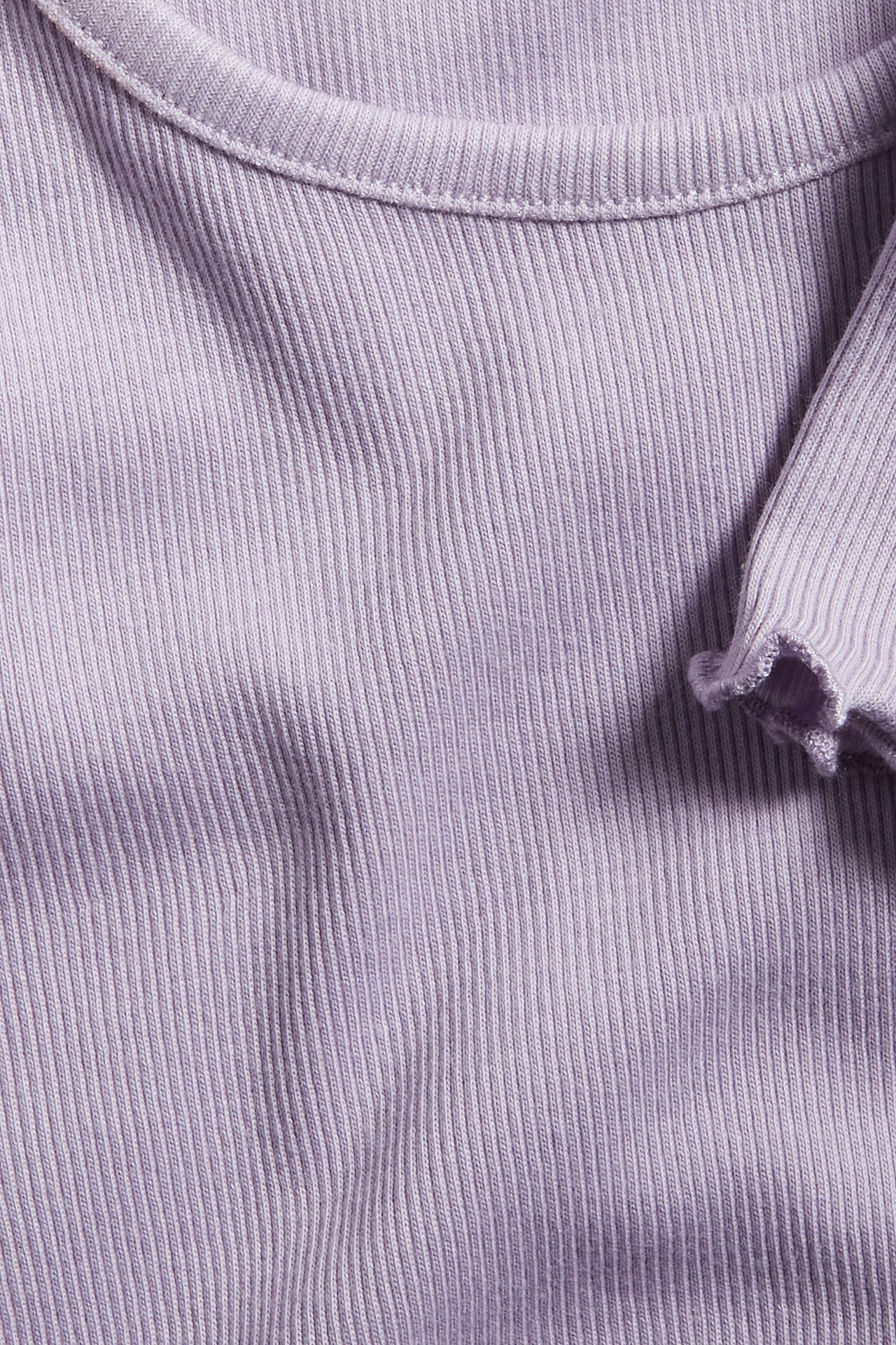 Prążkowany top z krótkimi rękawami - Fioletowy - 4
