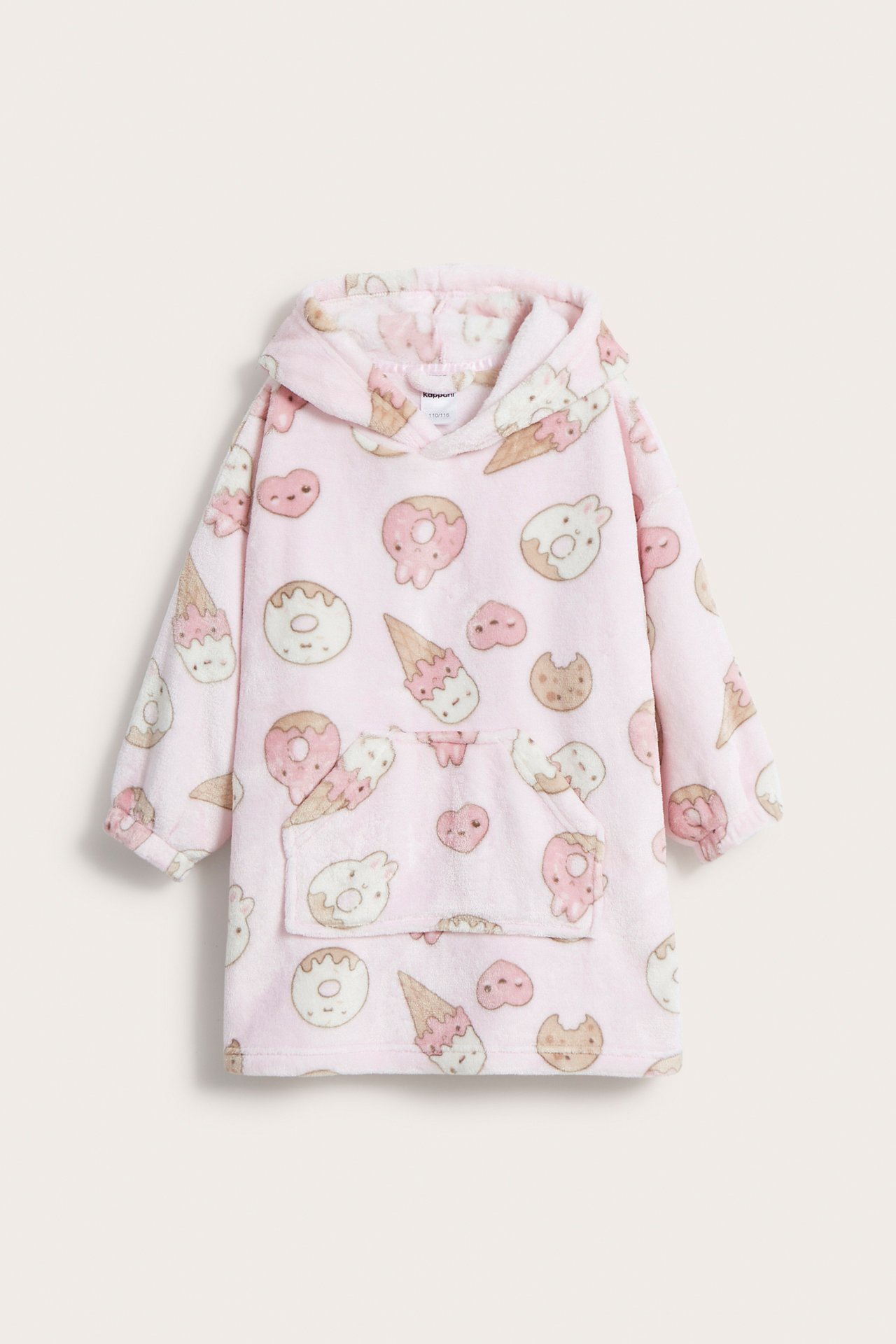 Oversized hettegenser i fleece - Rosa - 2