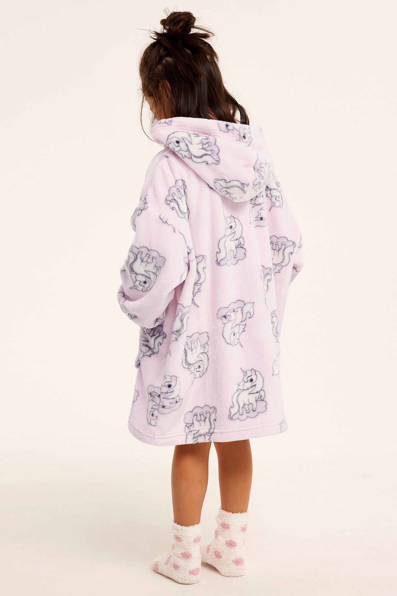 Bluza oversize z kapturem, z polaru - Jasnoróżowy - 4