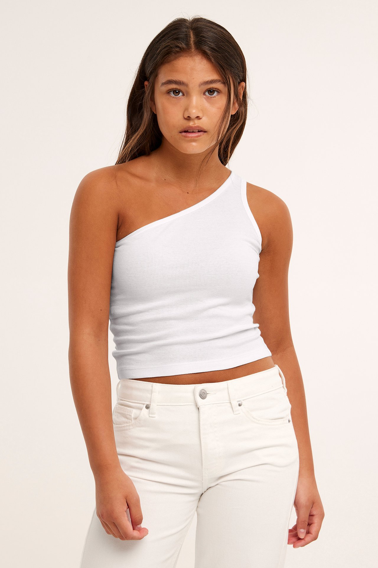 Koszulka na jedno ramię - Offwhite - 1
