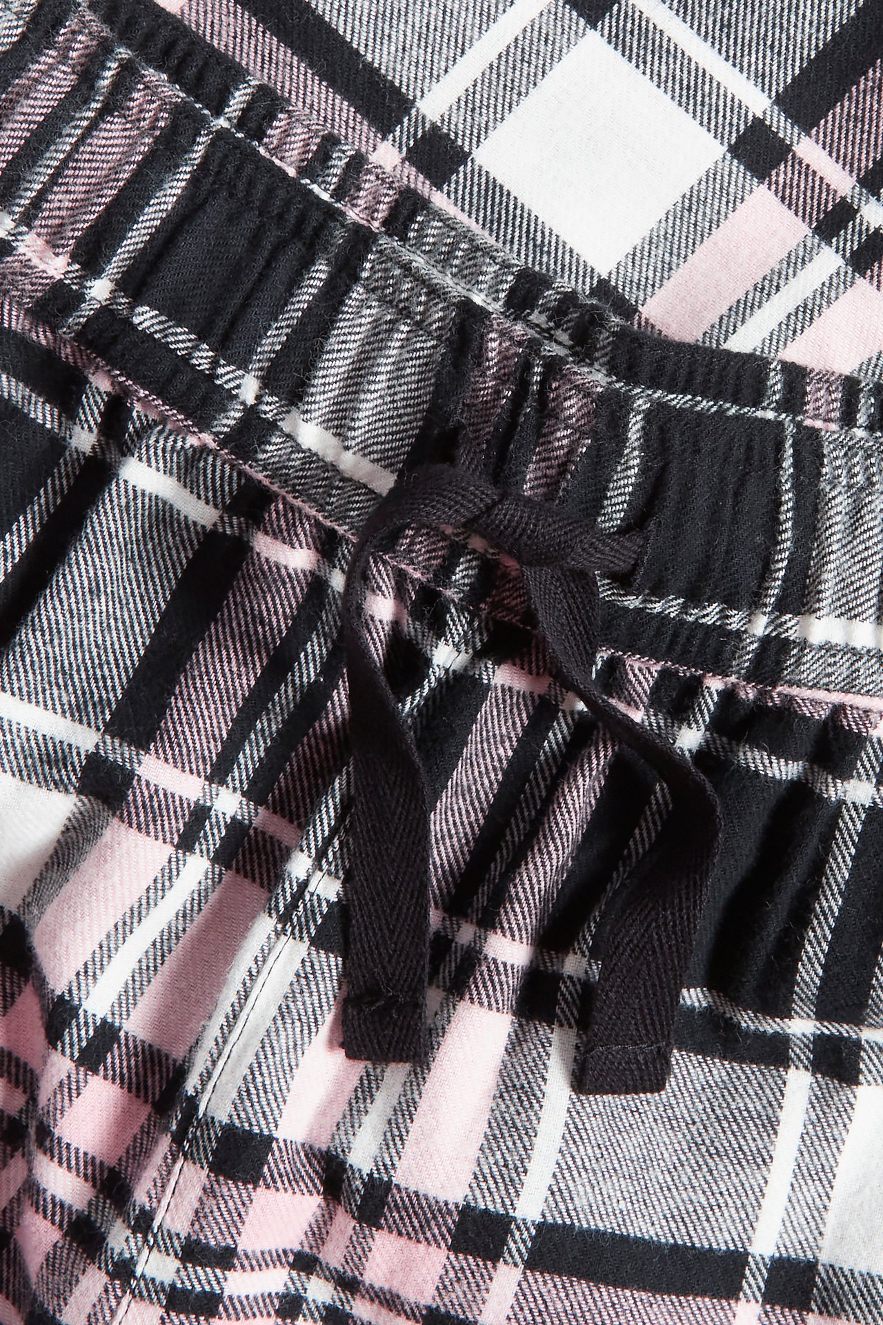 Spodnie z flaneli - Czarne - 1