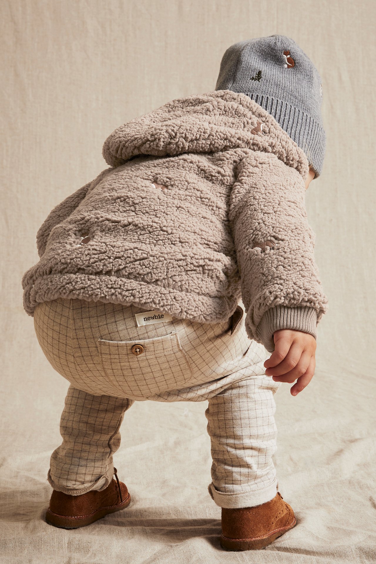 Jacka i teddypäls baby - Mörkbeige - 4