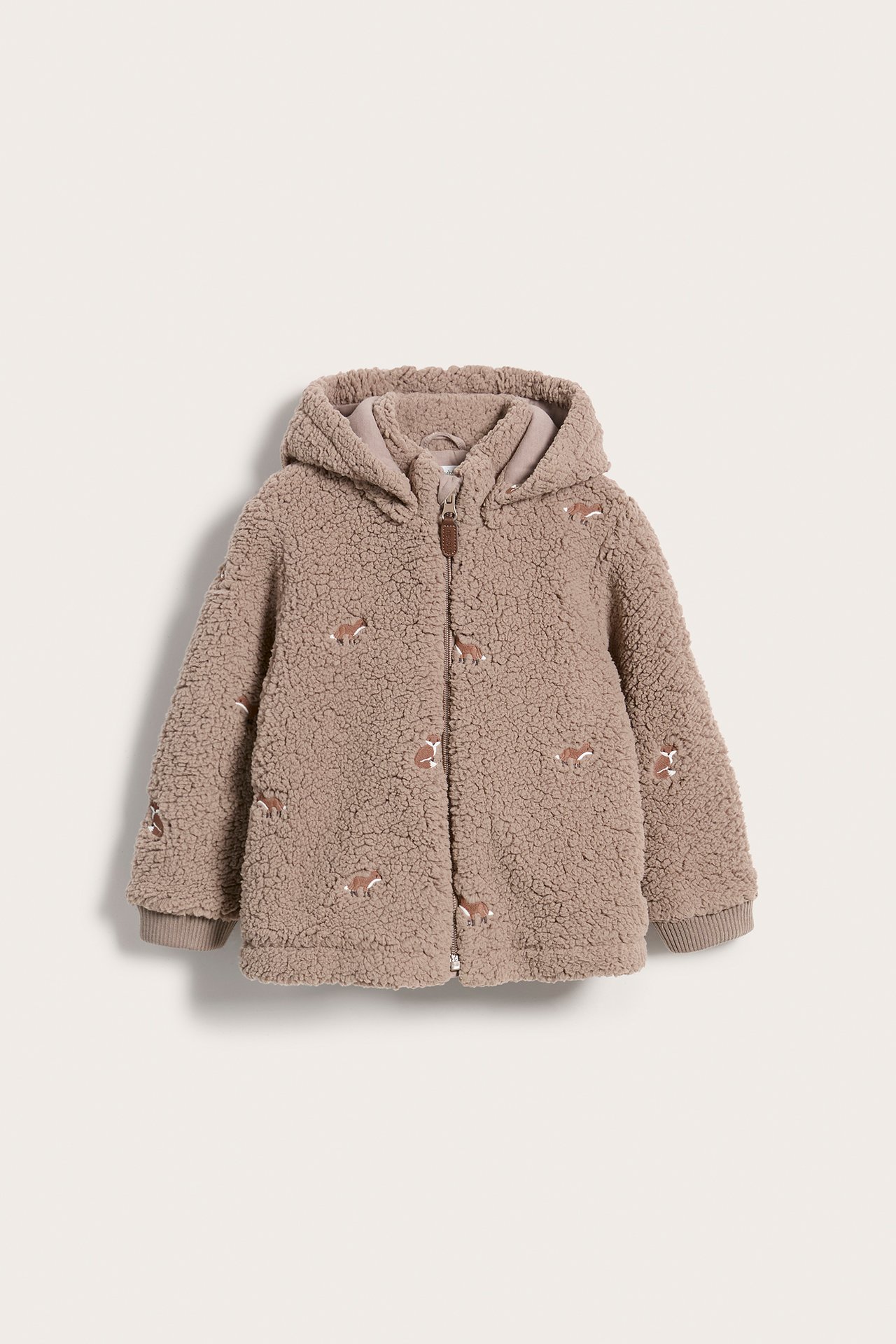 Jacka i teddypäls baby - Mörkbeige - 6