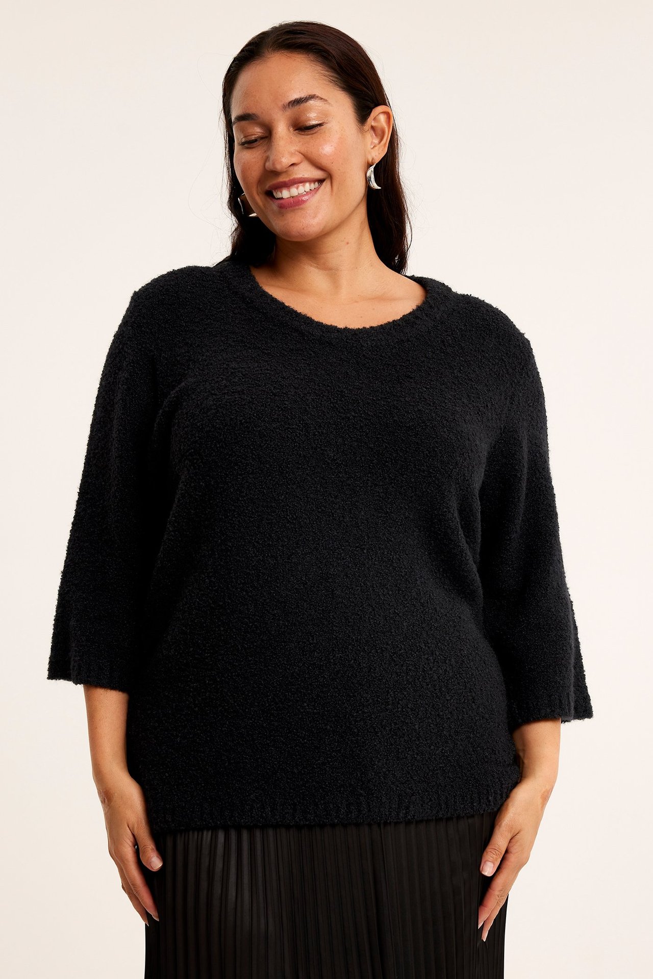 Sweter bouclé - Czarne - 175cm / Storlek: XL - 1