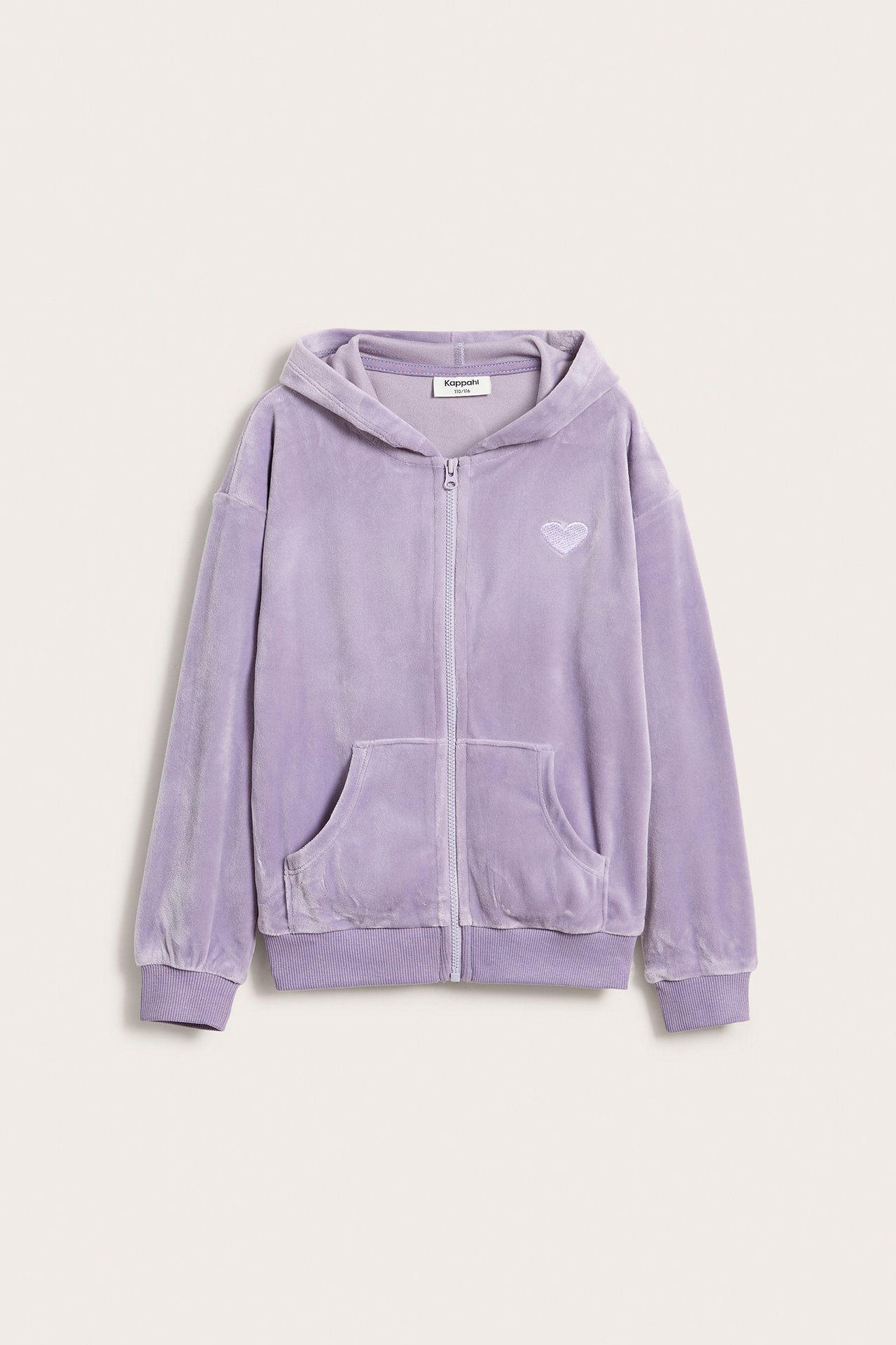 Bluza z kapturem, z weluru - Fioletowy - 2
