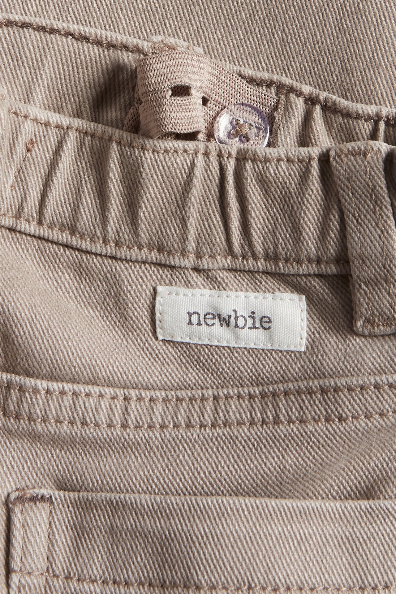 Vävda byxor i twill - Mörkbeige - 3