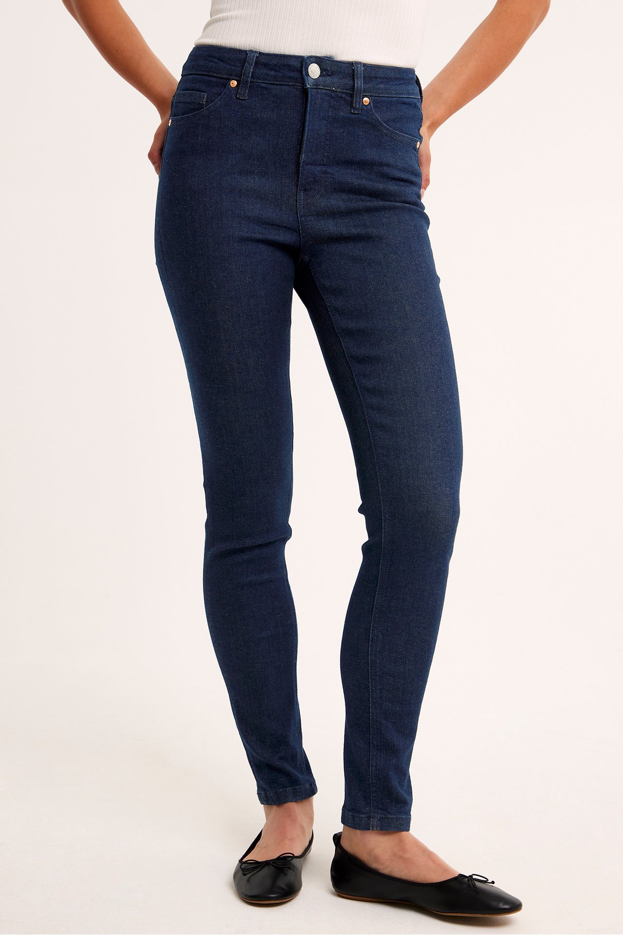 Embracing fit jeans High waist - Mørk denim - 2