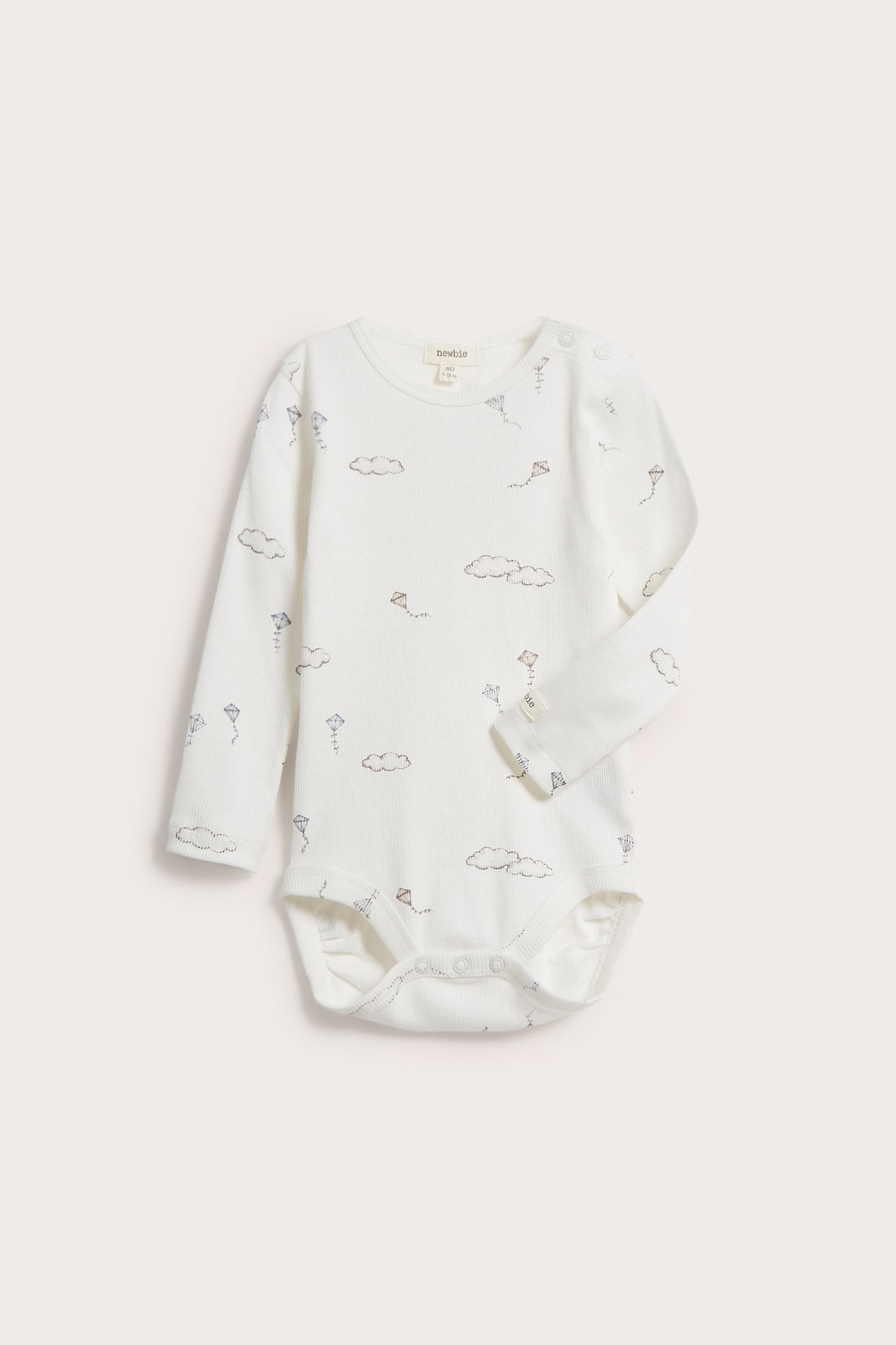 Långärmad body - Offwhite - 2